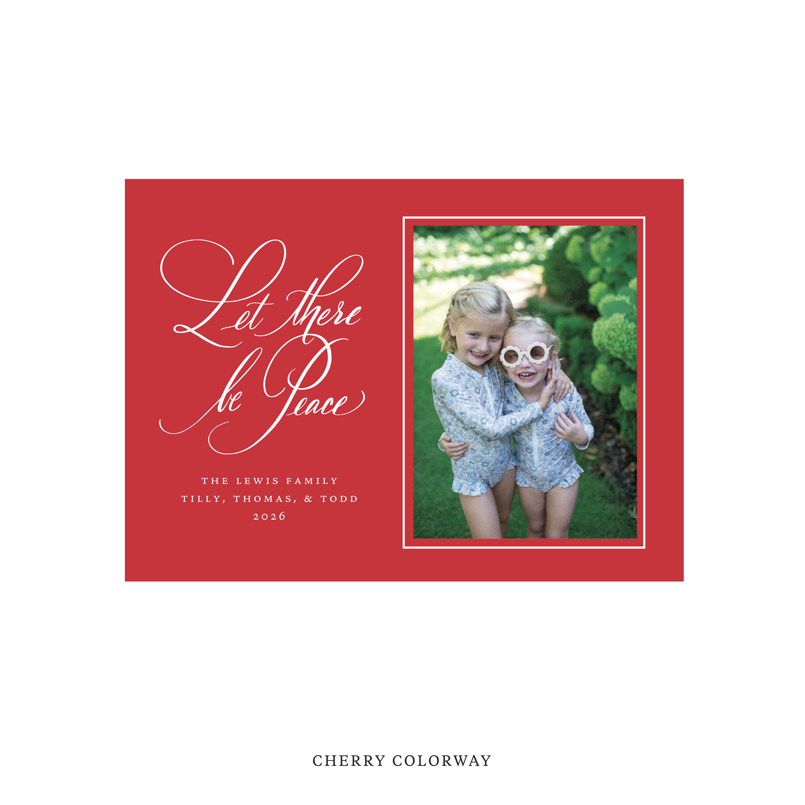 Lewis Classic Flat Print Holiday Card, Medium