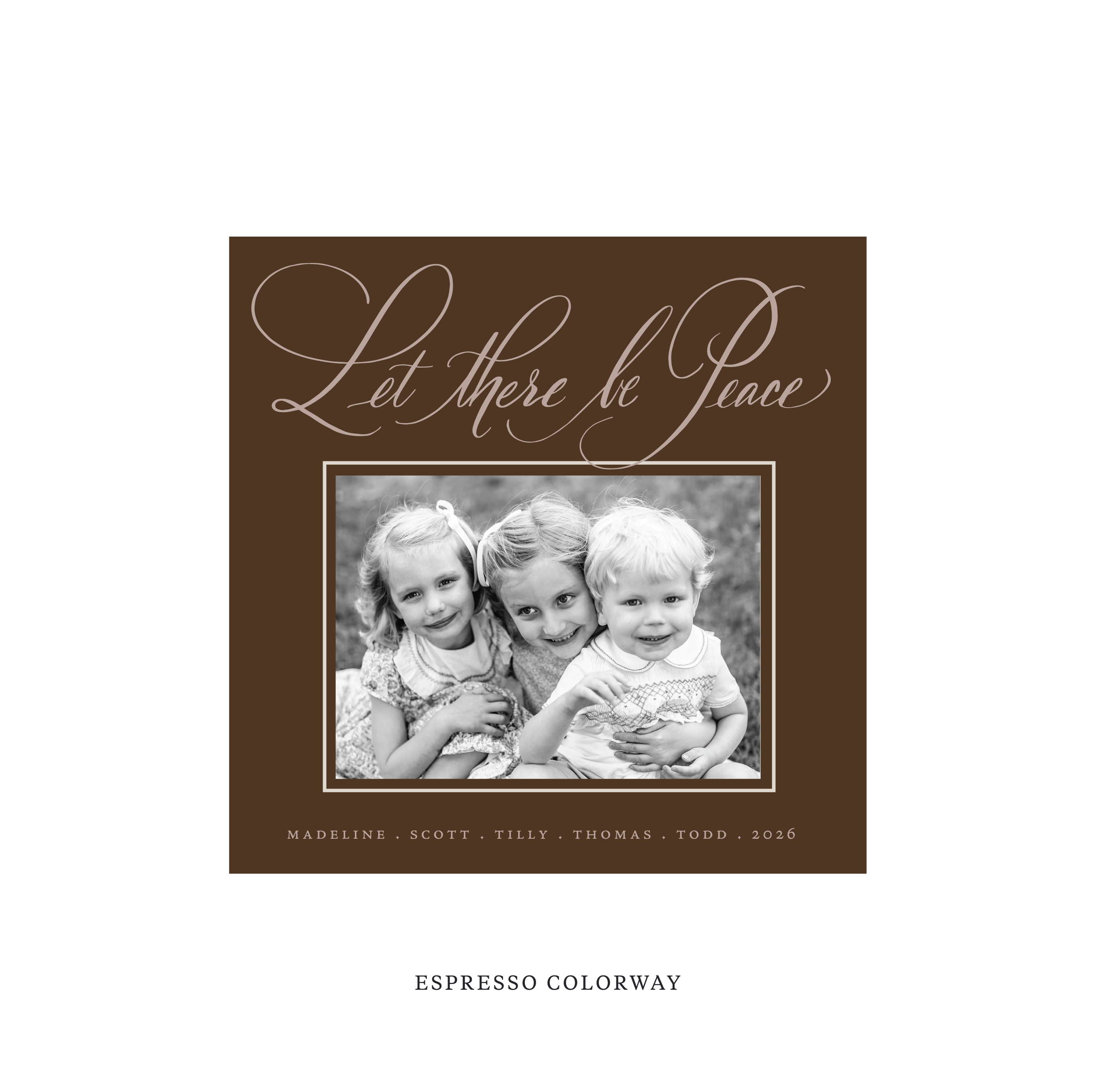 Lewis Classic Flat Print Holiday Card, Square