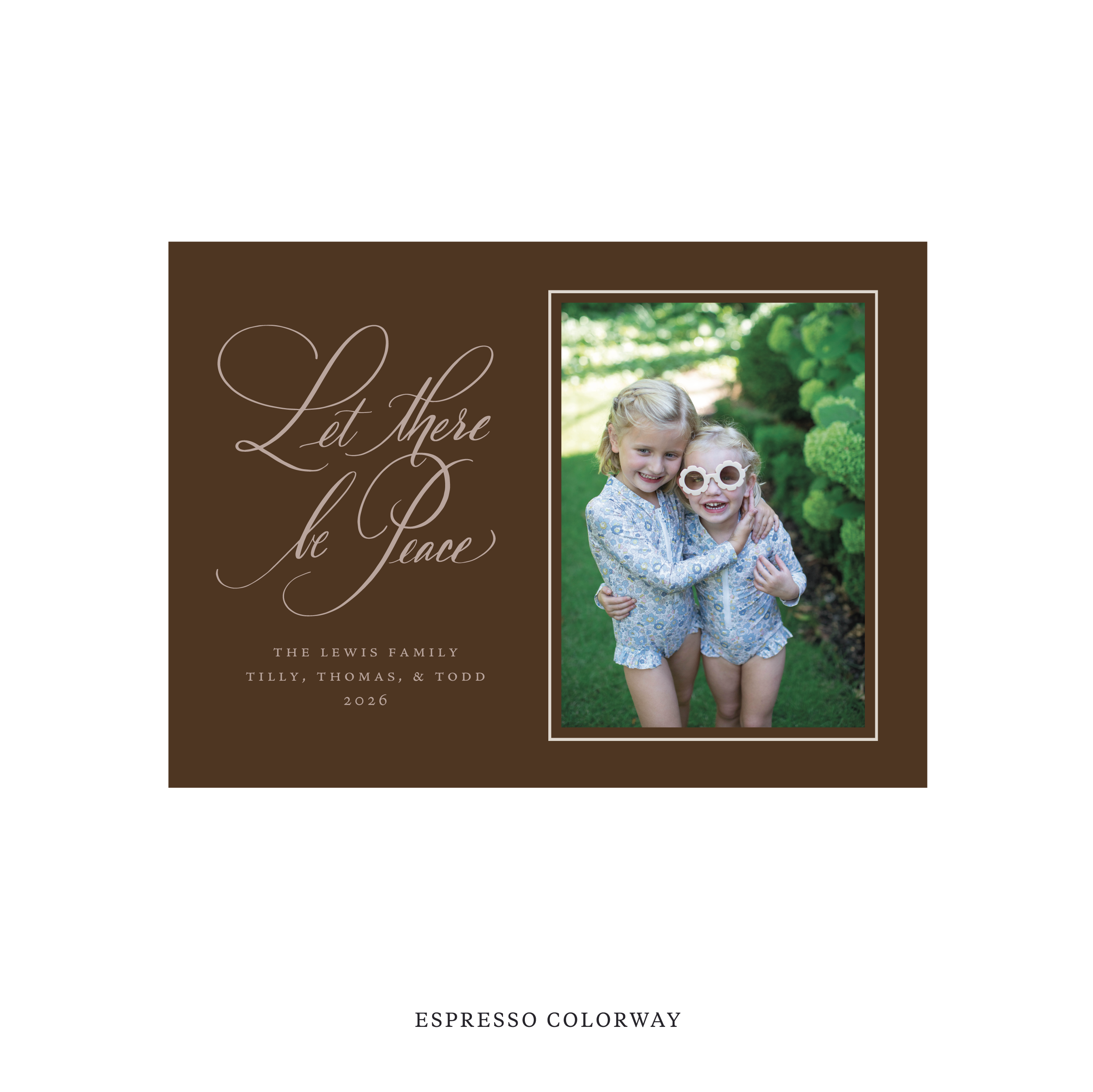 Lewis Classic Flat Print Holiday Card, Medium