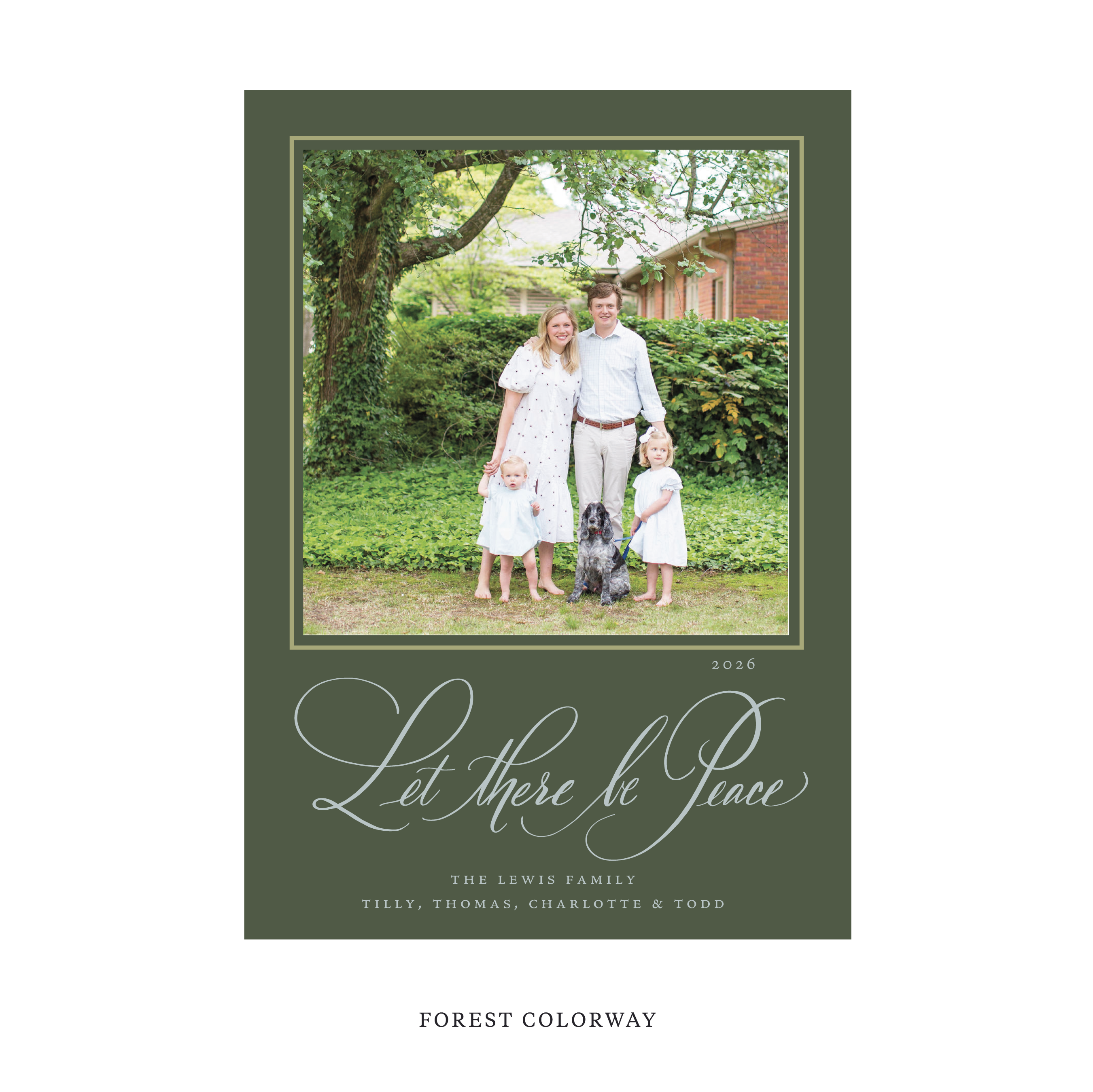 Lewis Classic Flat Print Holiday Card, Large