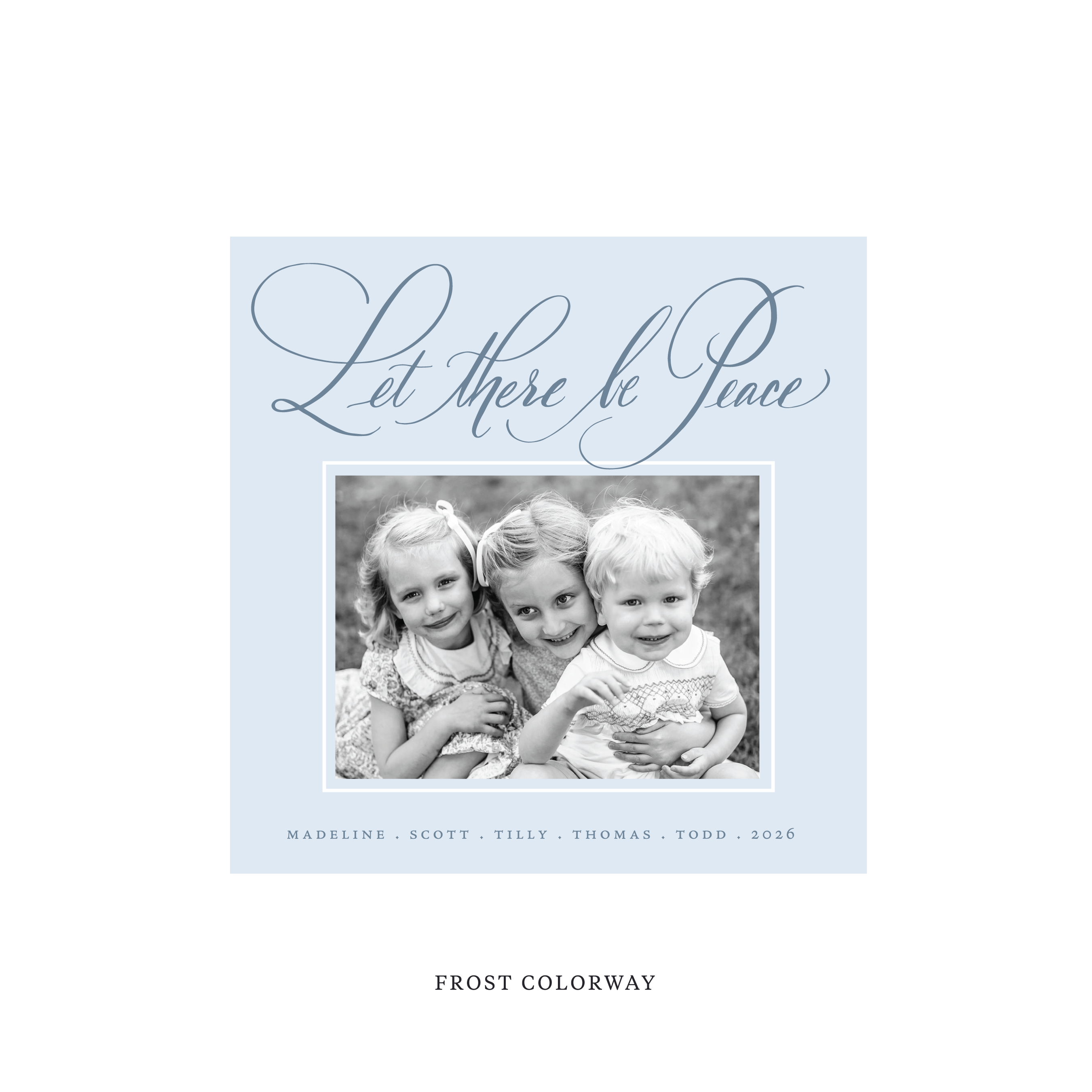 Lewis Classic Flat Print Holiday Card, Square