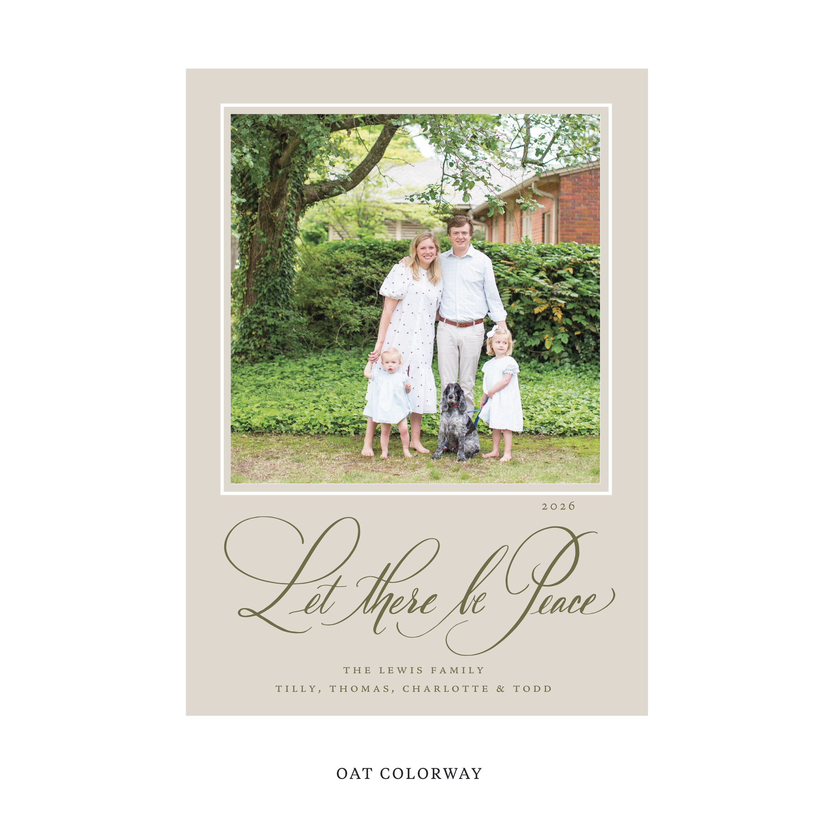 Lewis Classic Flat Print Holiday Card, Large