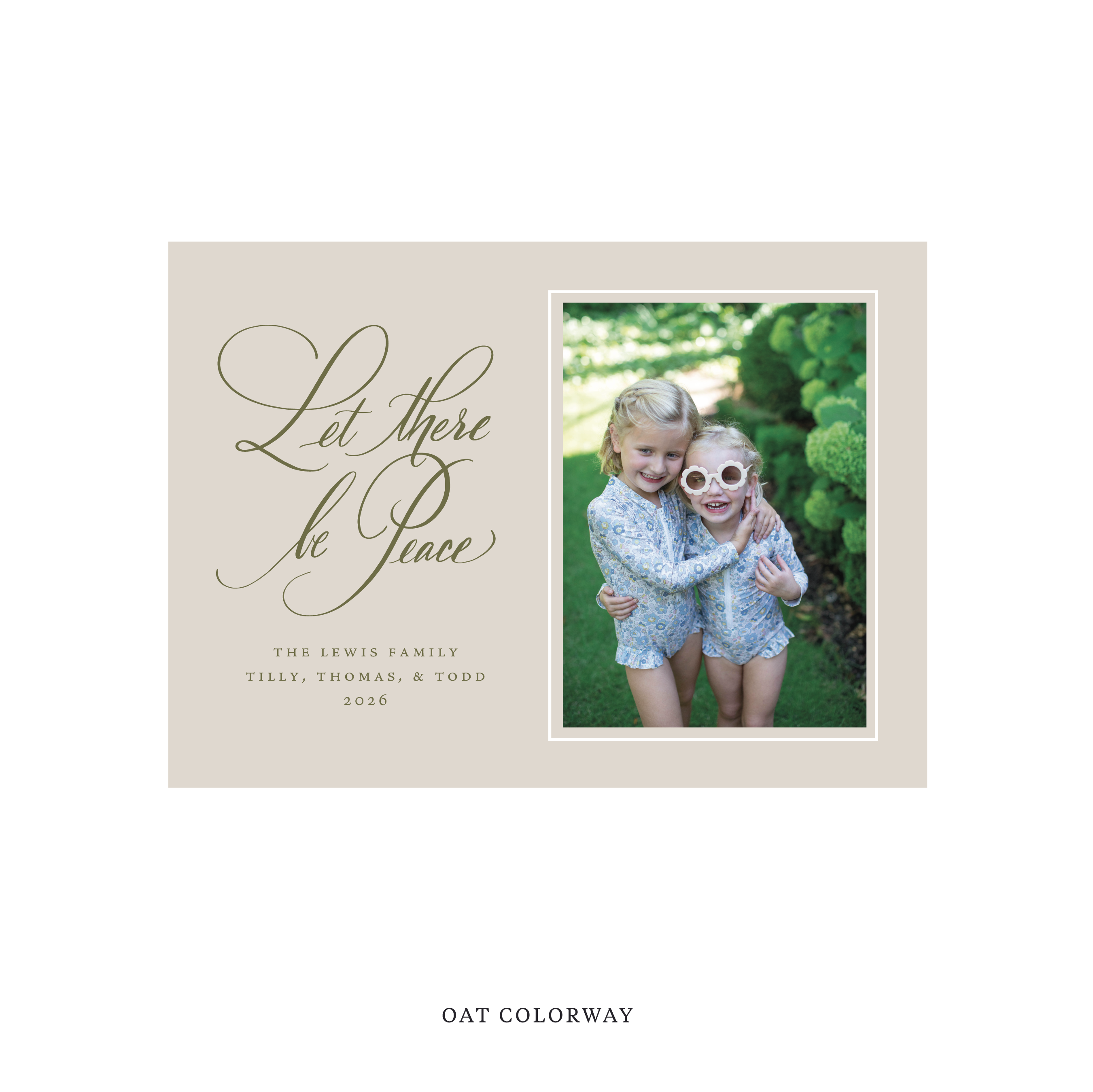 Lewis Classic Flat Print Holiday Card, Medium