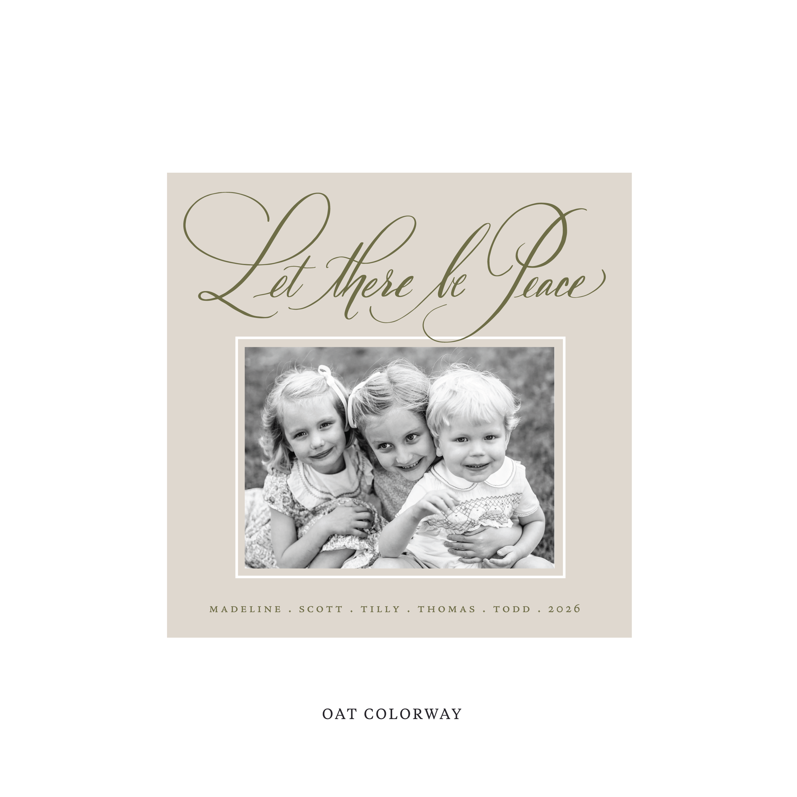 Lewis Classic Flat Print Holiday Card, Square