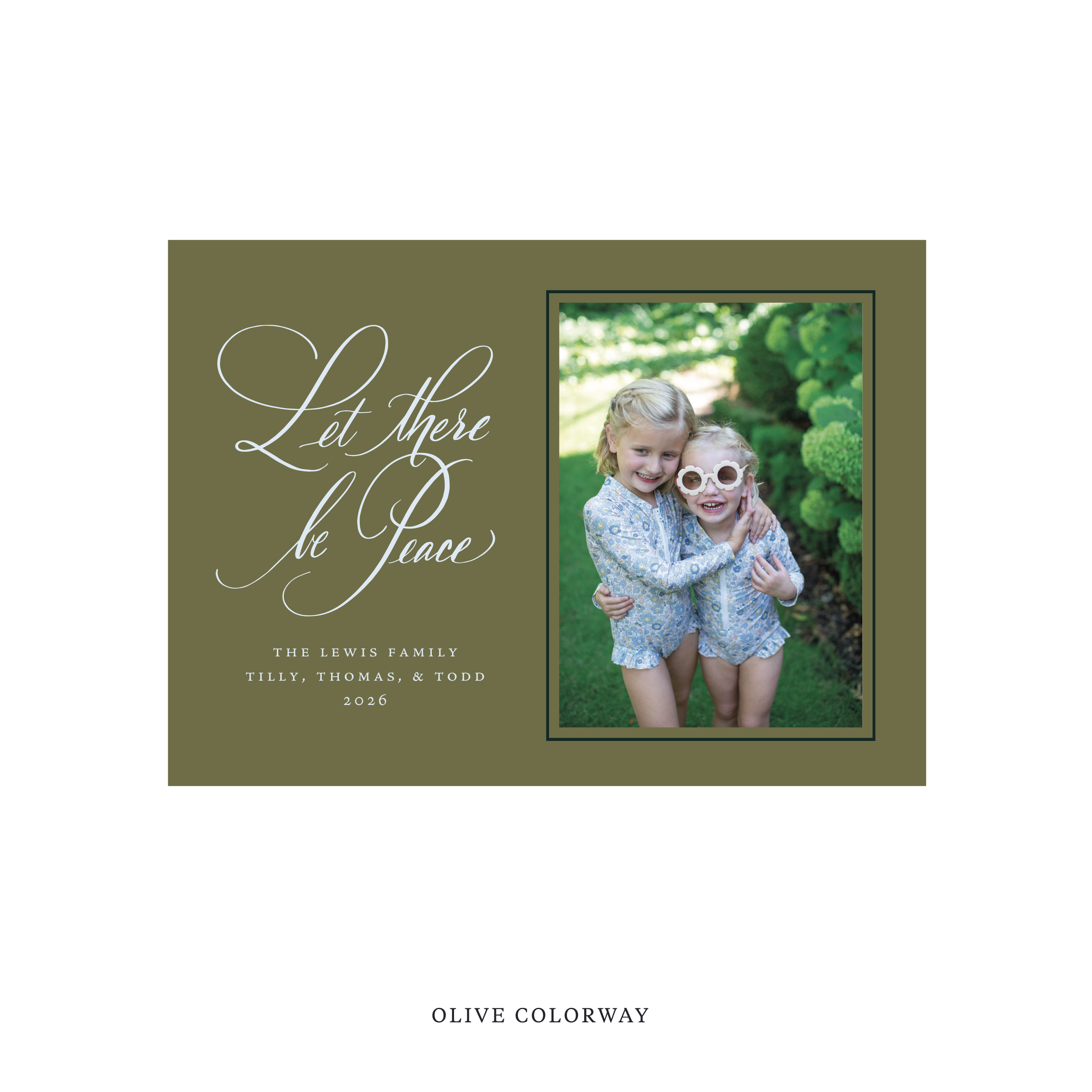 Lewis Classic Flat Print Holiday Card, Medium