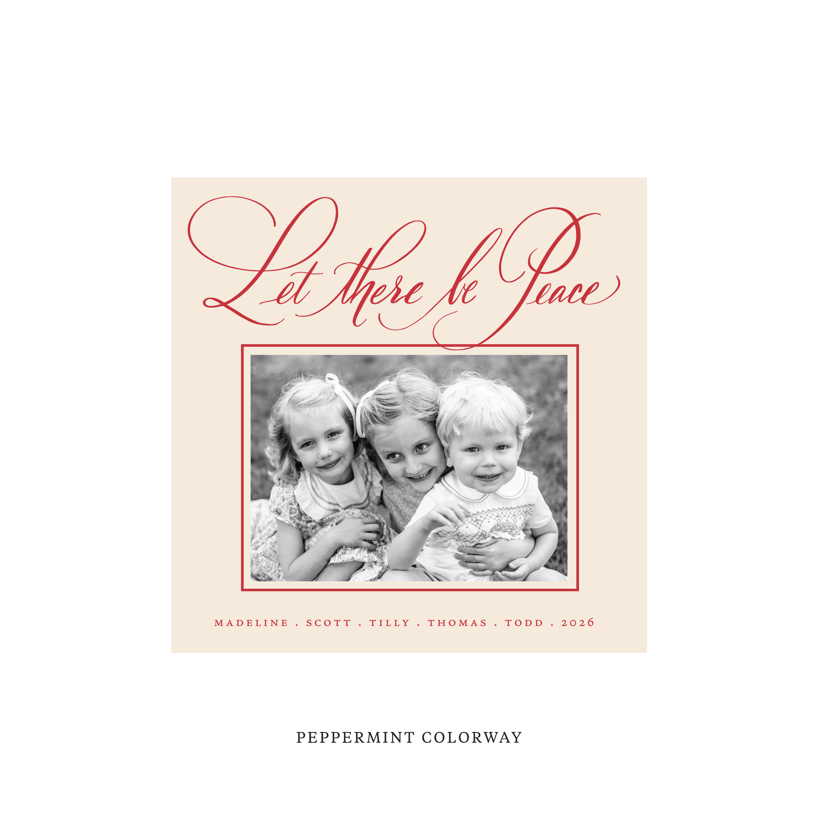 Lewis Classic Flat Print Holiday Card, Square