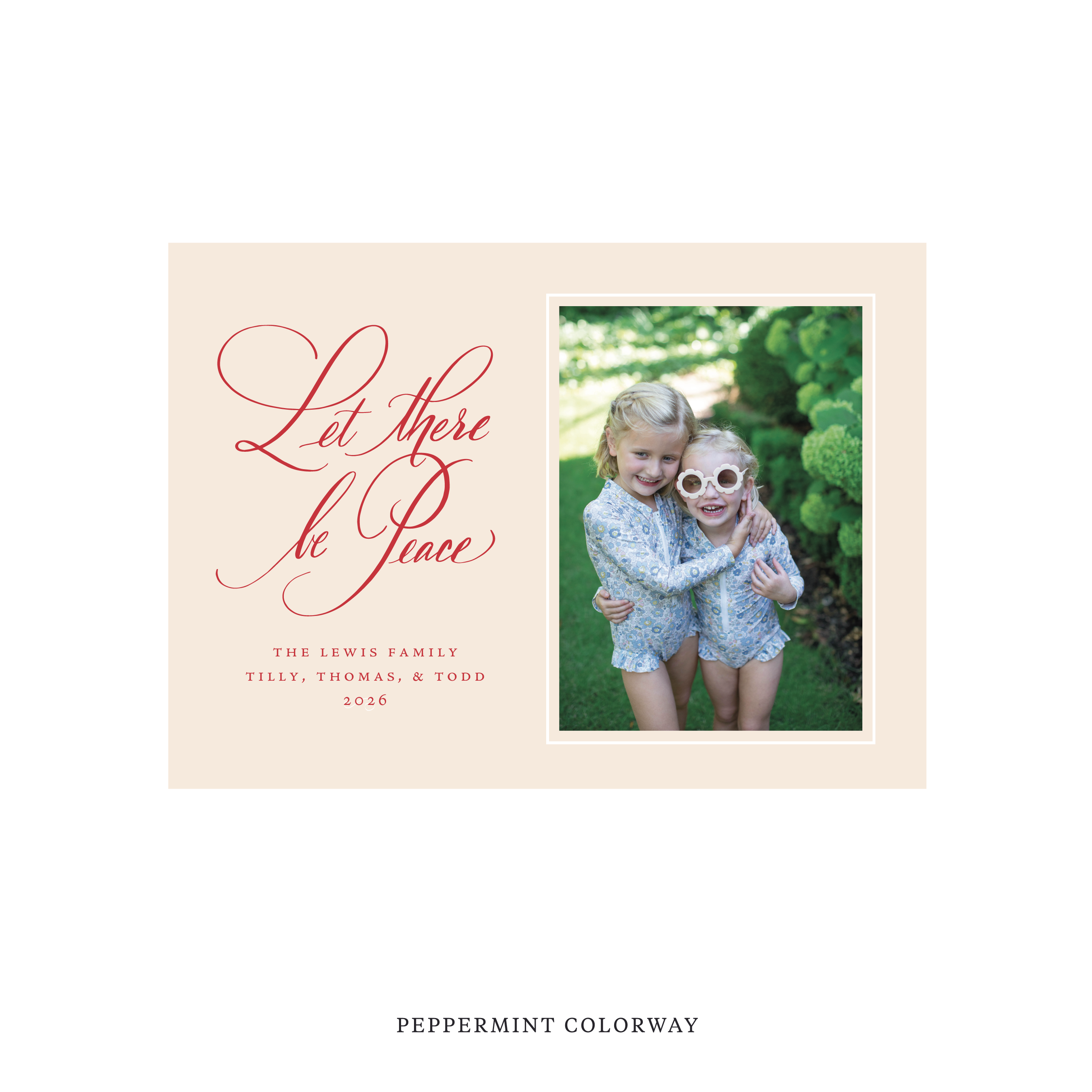 Lewis Classic Flat Print Holiday Card, Medium