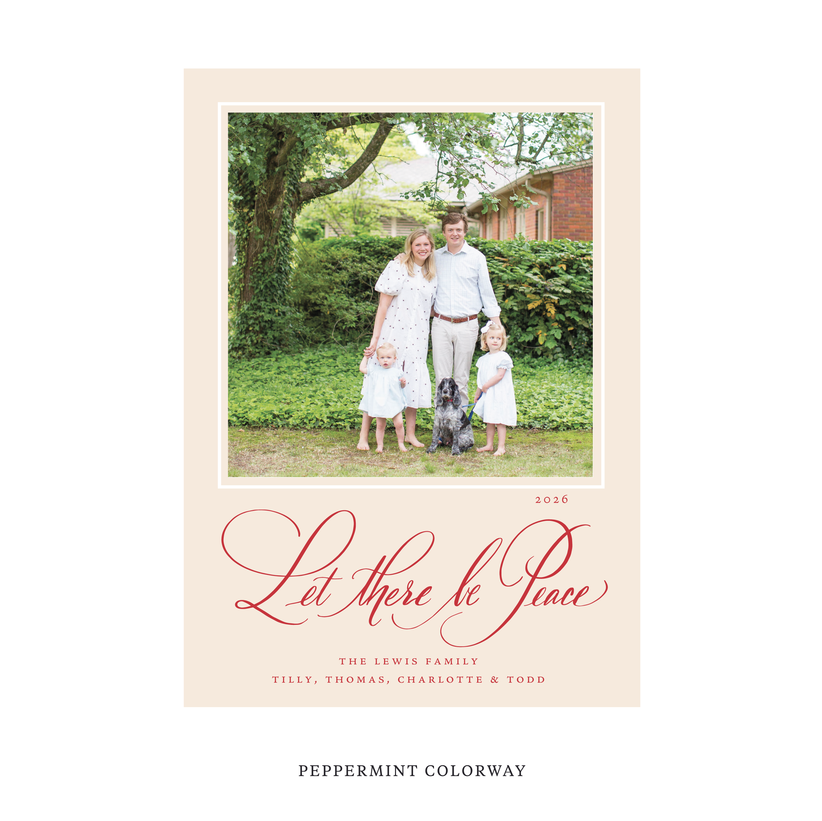Lewis Classic Flat Print Holiday Card, Large