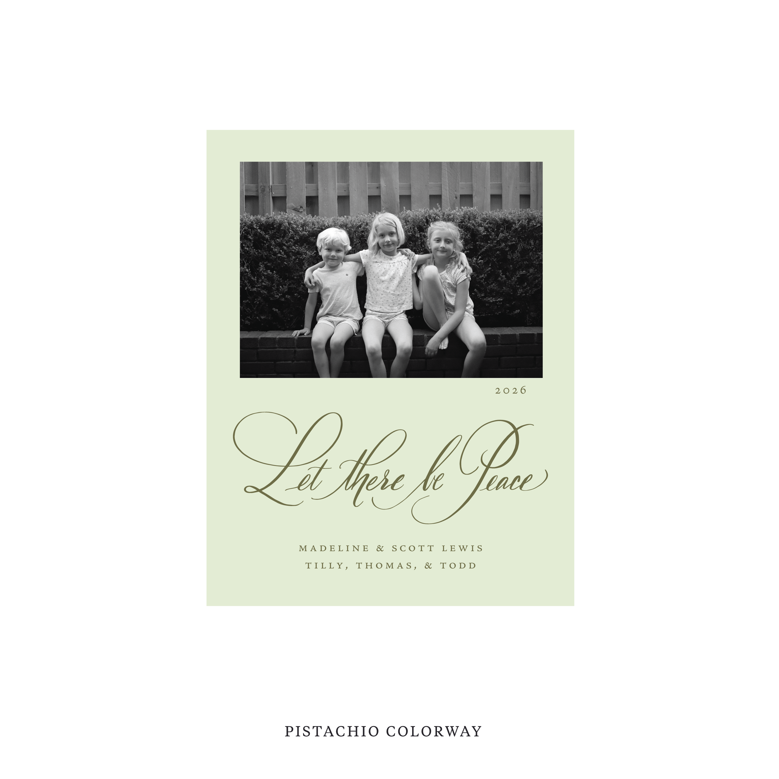 Lewis Classic Flat Print Holiday Card, Small