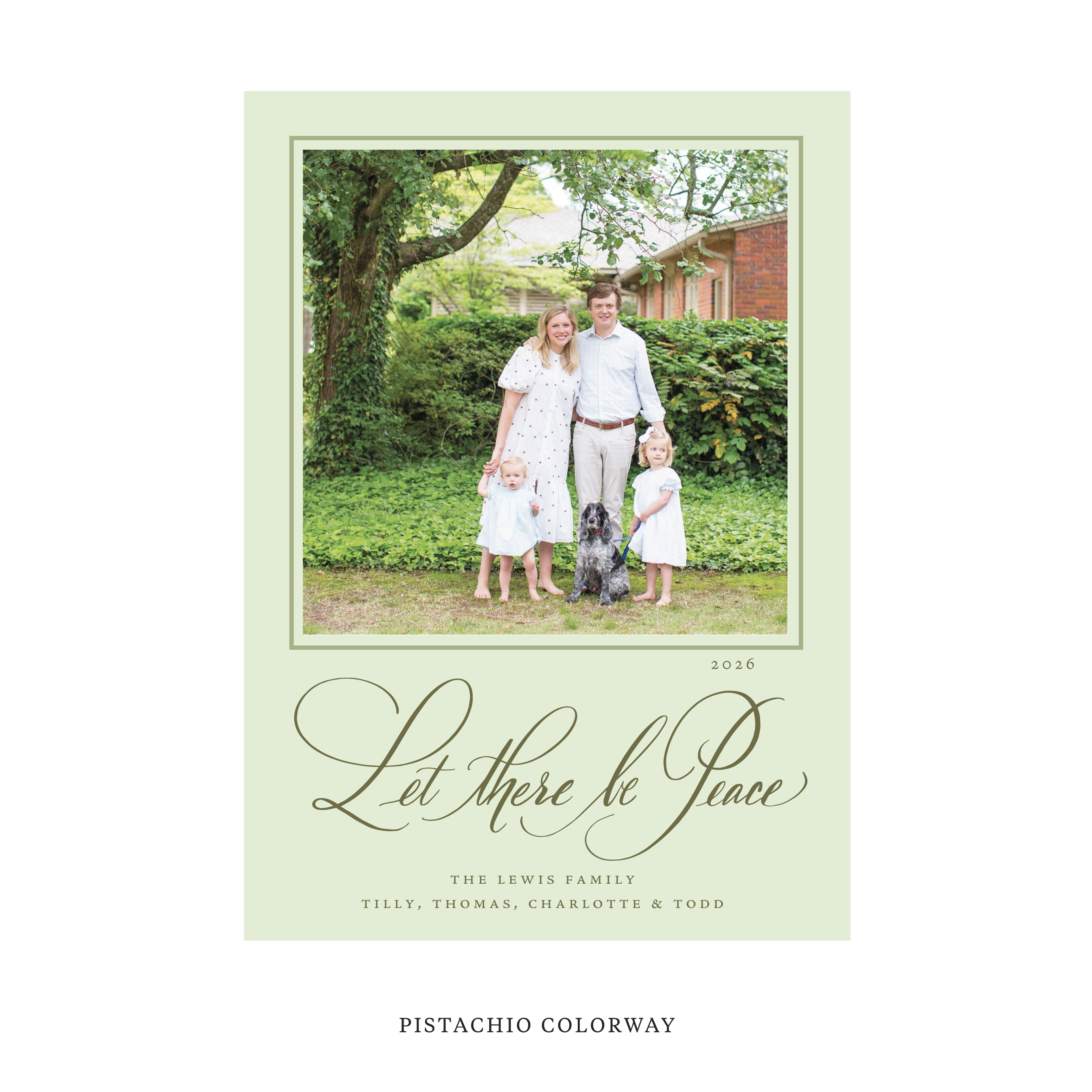 Lewis Classic Flat Print Holiday Card, Large