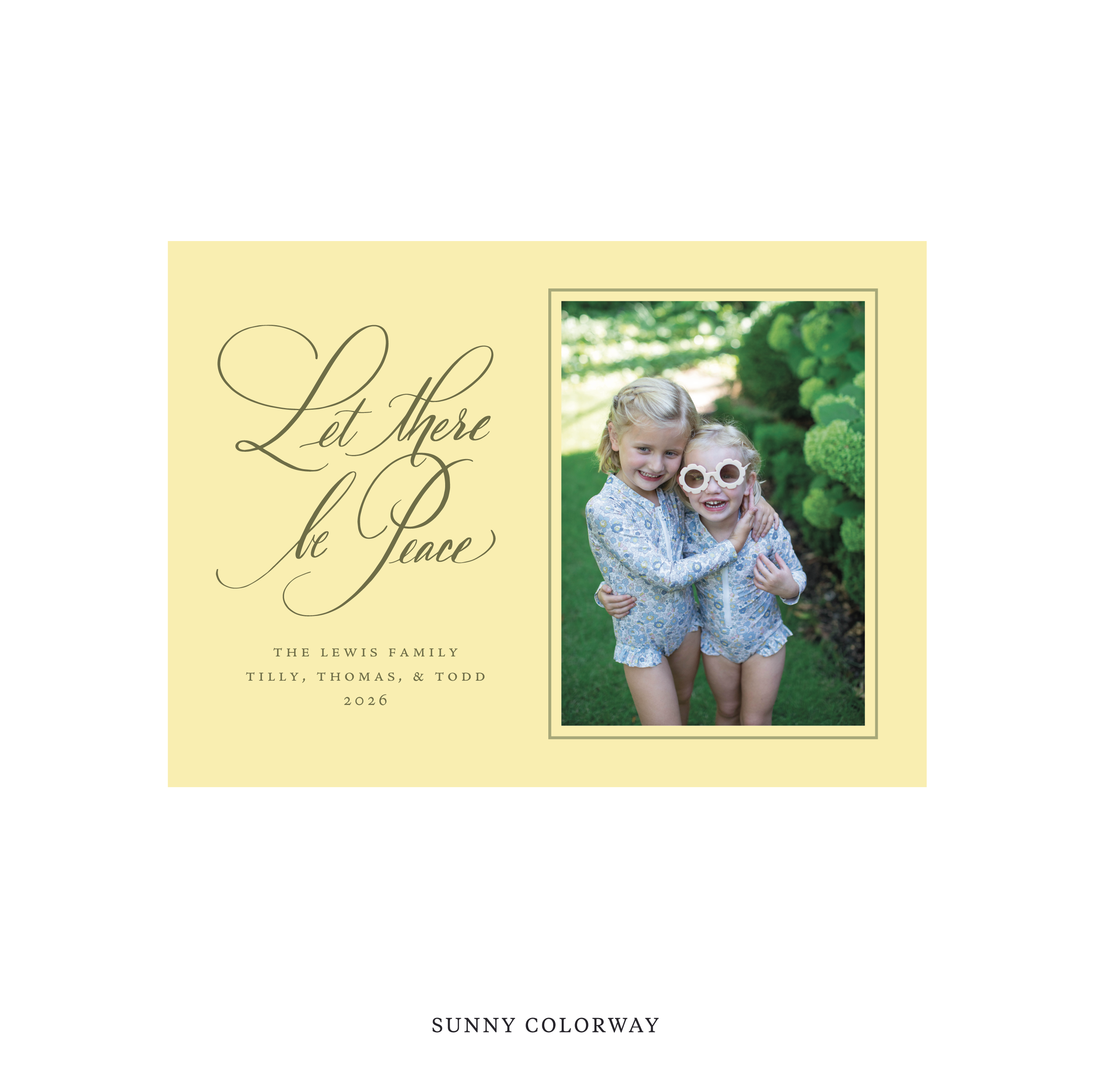 Lewis Classic Flat Print Holiday Card, Medium