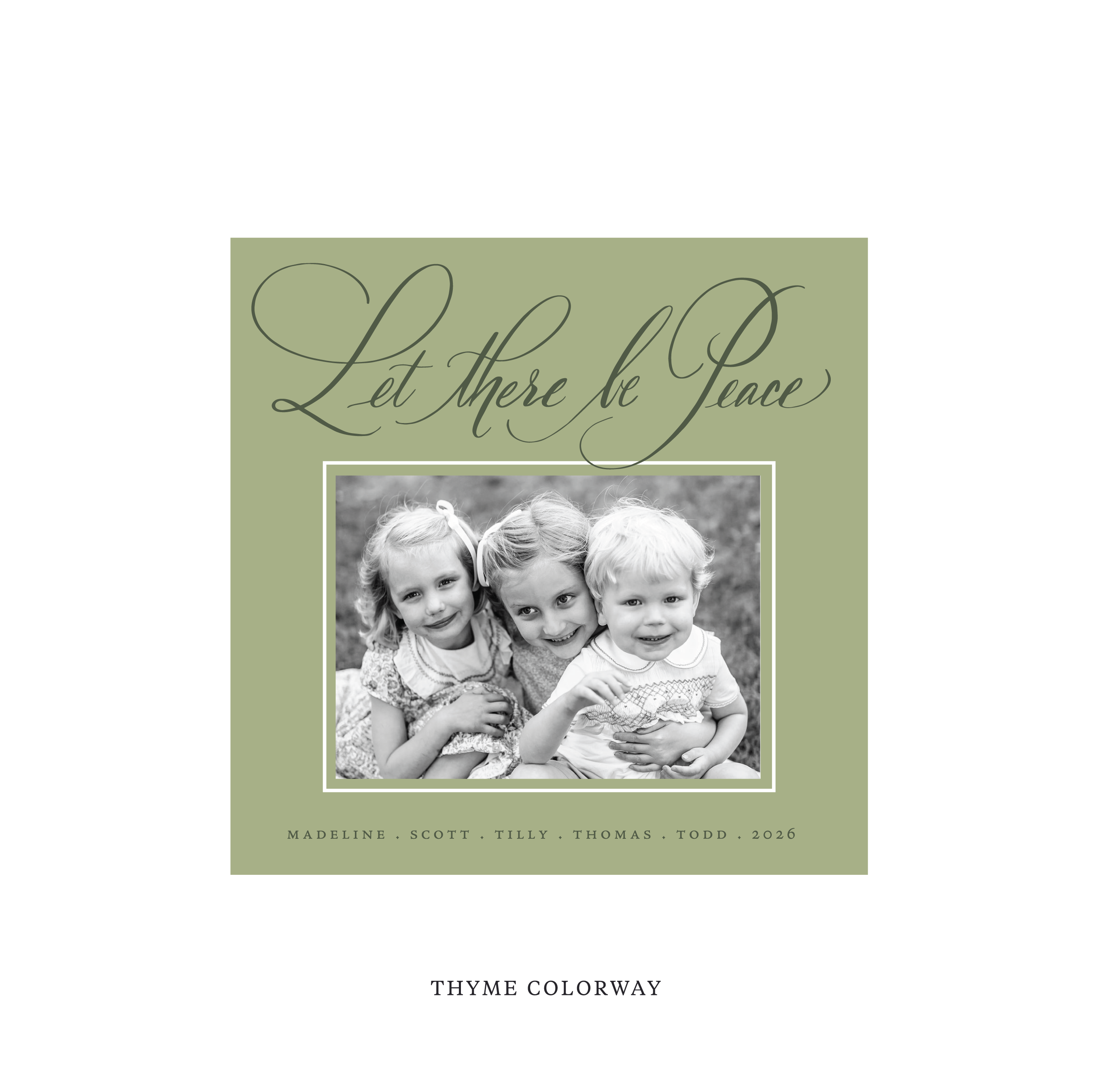 Lewis Classic Flat Print Holiday Card, Square