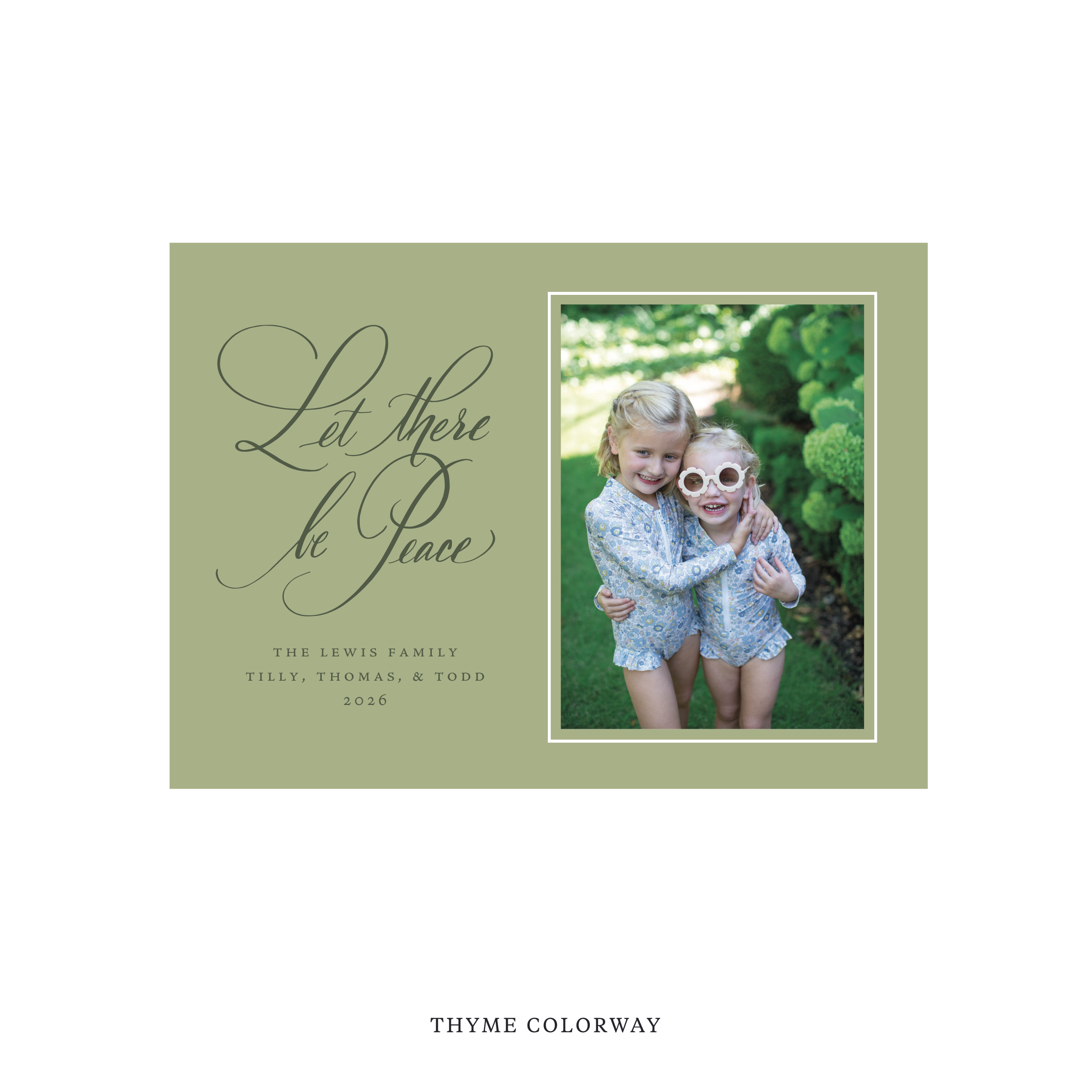 Lewis Classic Flat Print Holiday Card, Medium
