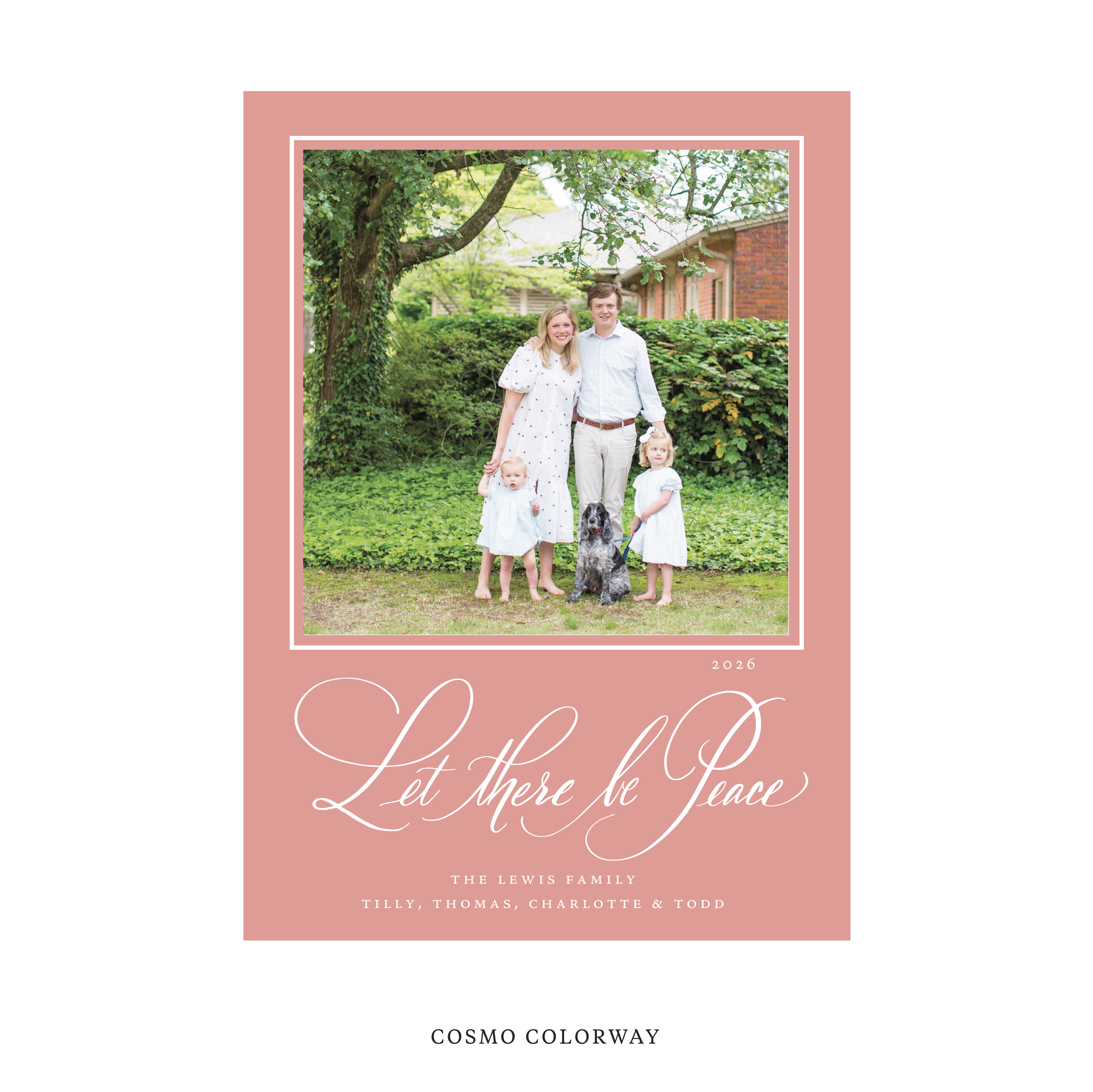 Lewis Classic Flat Print Holiday Card, Large