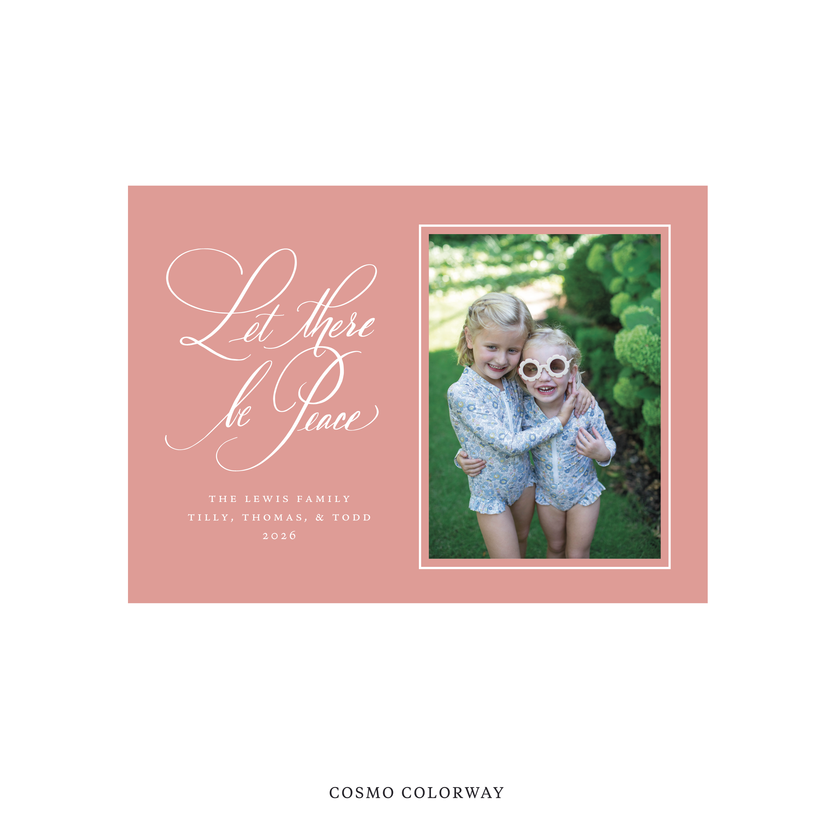 Lewis Classic Flat Print Holiday Card, Medium