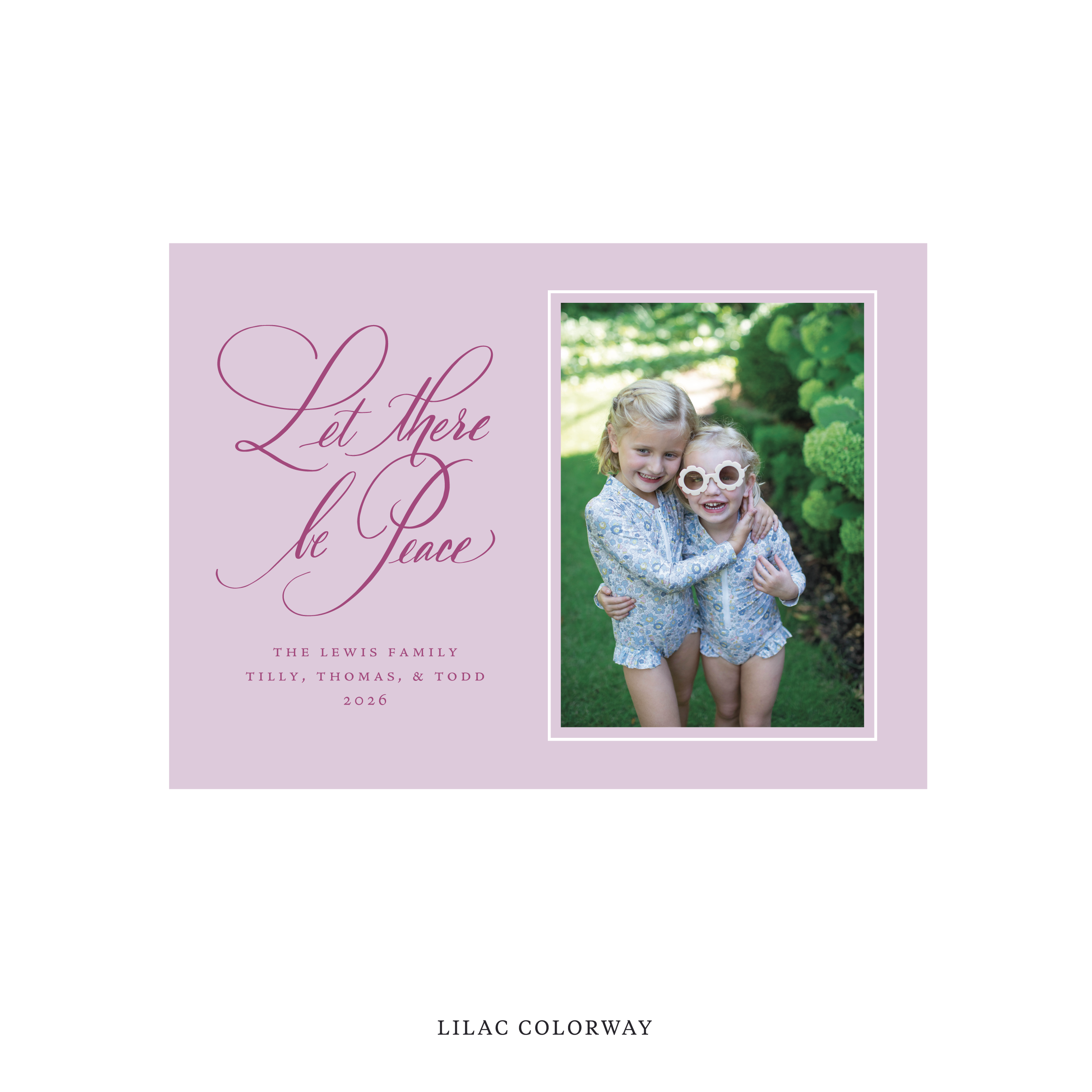 Lewis Classic Flat Print Holiday Card, Medium