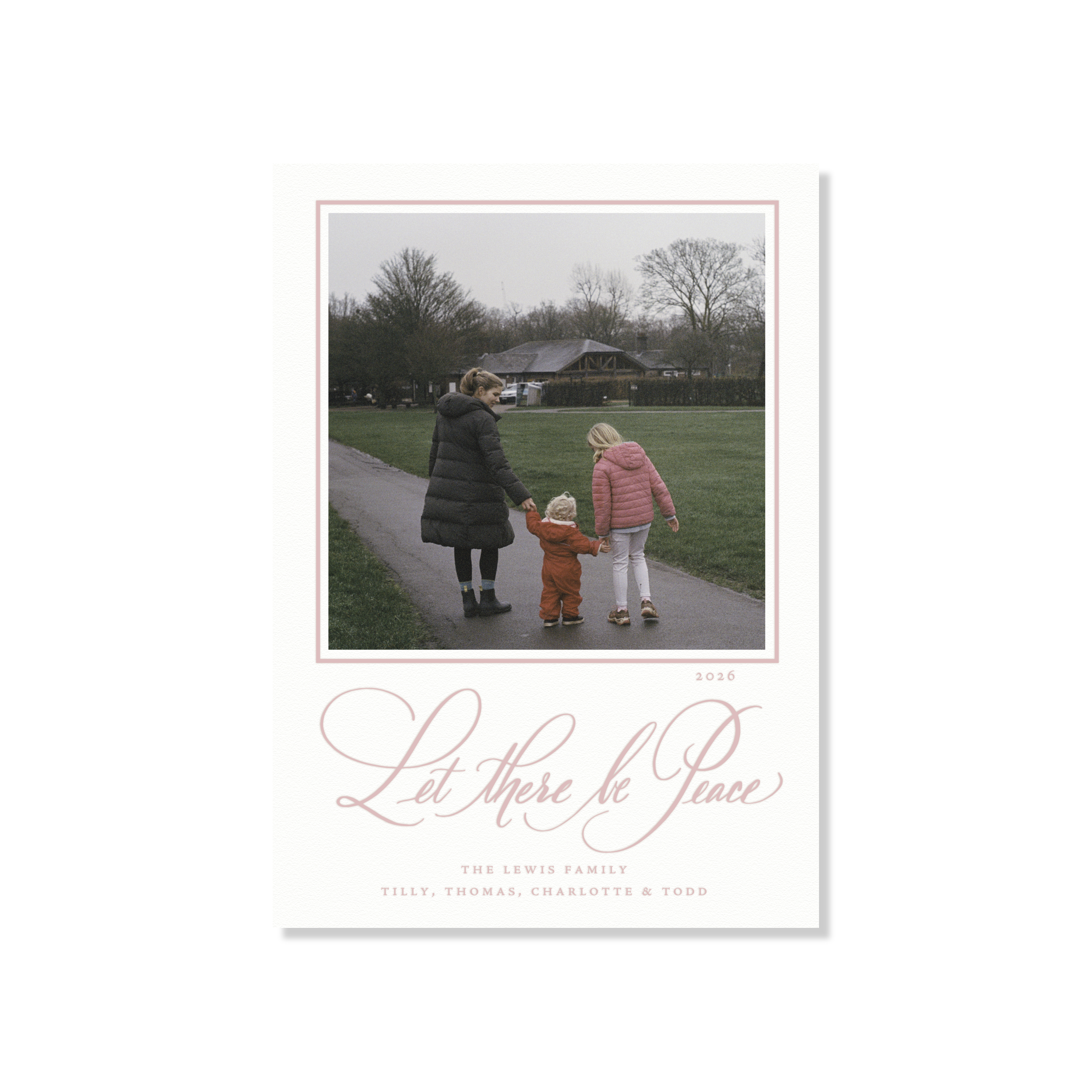 Lewis Letterpress Holiday Card, Large (White Paper)