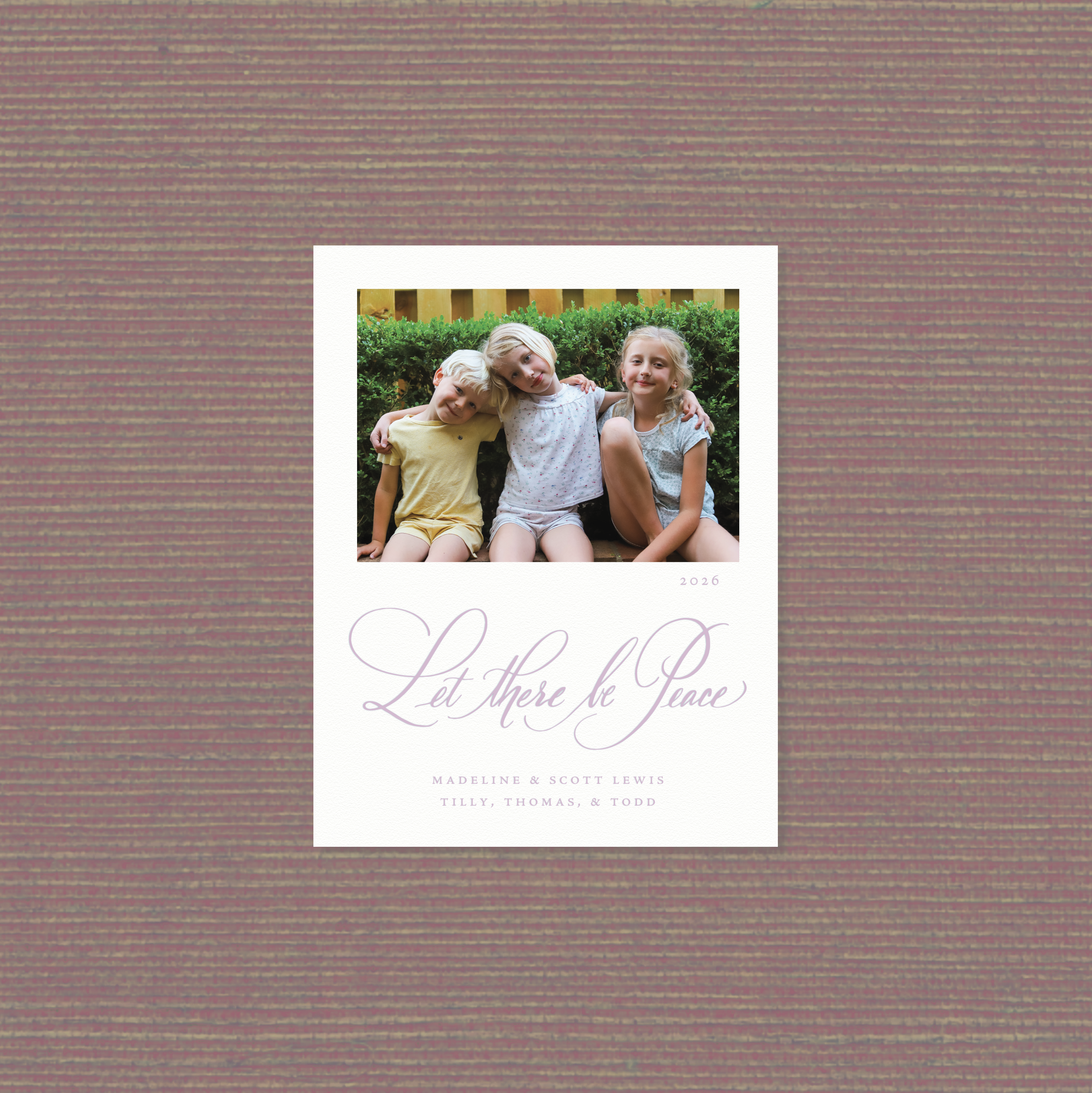 Lewis Letterpress Holiday Card, Small (White Paper)