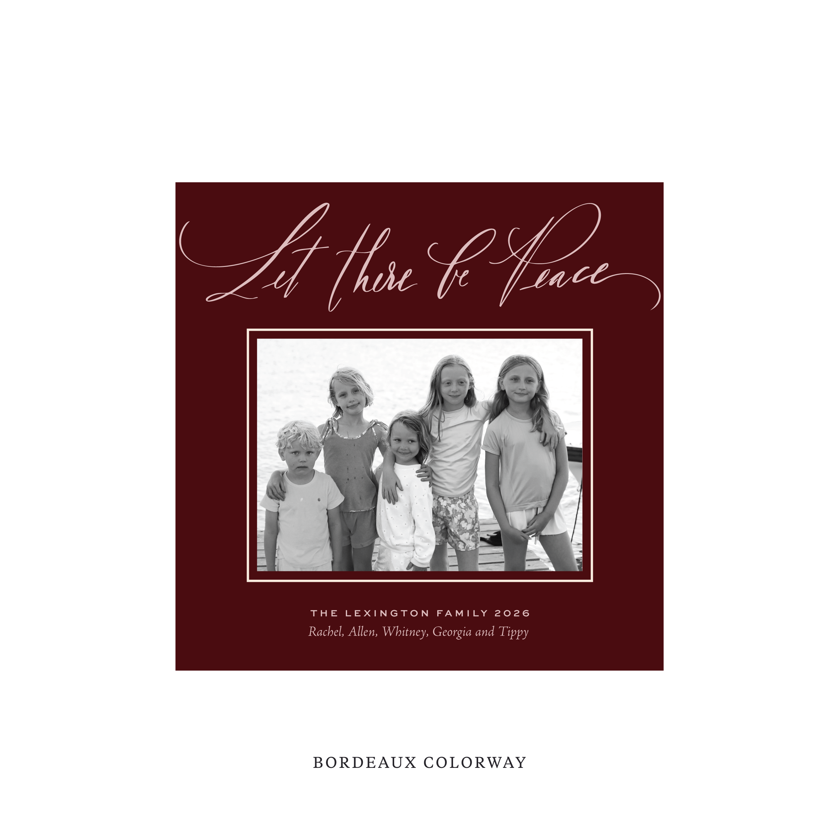 Lexington Classic Flat Print Holiday Card, Square