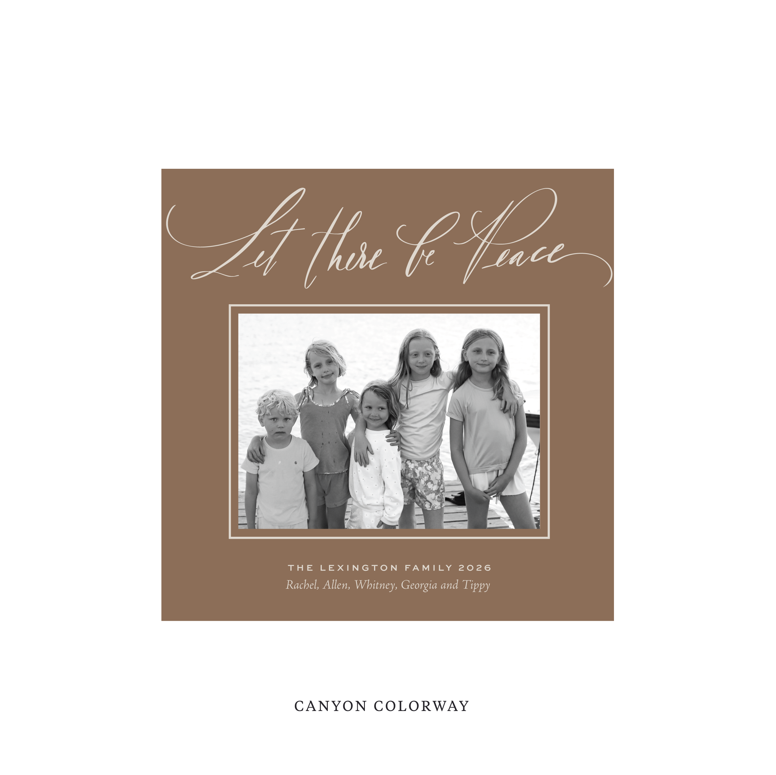 Lexington Classic Flat Print Holiday Card, Square