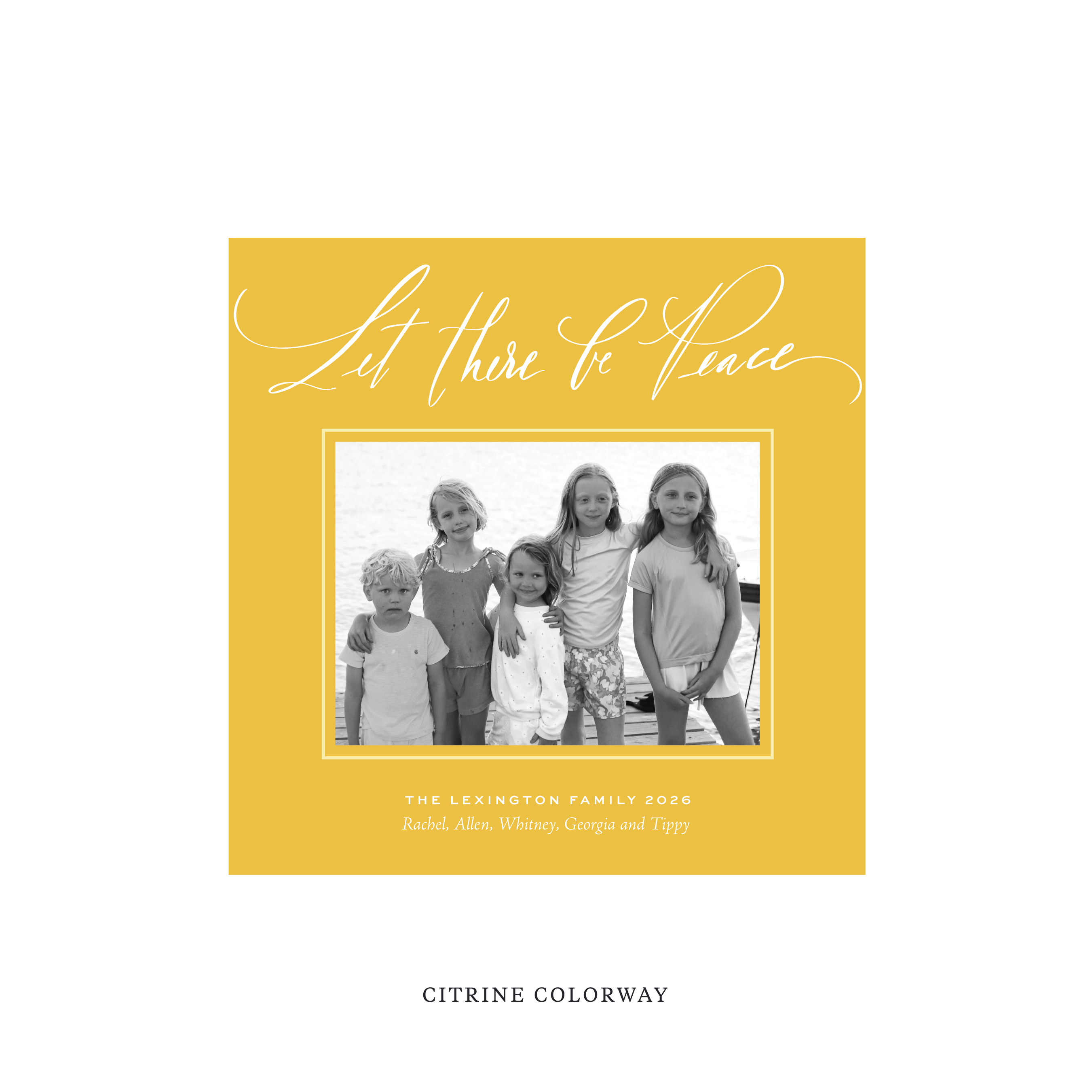 Lexington Classic Flat Print Holiday Card, Square