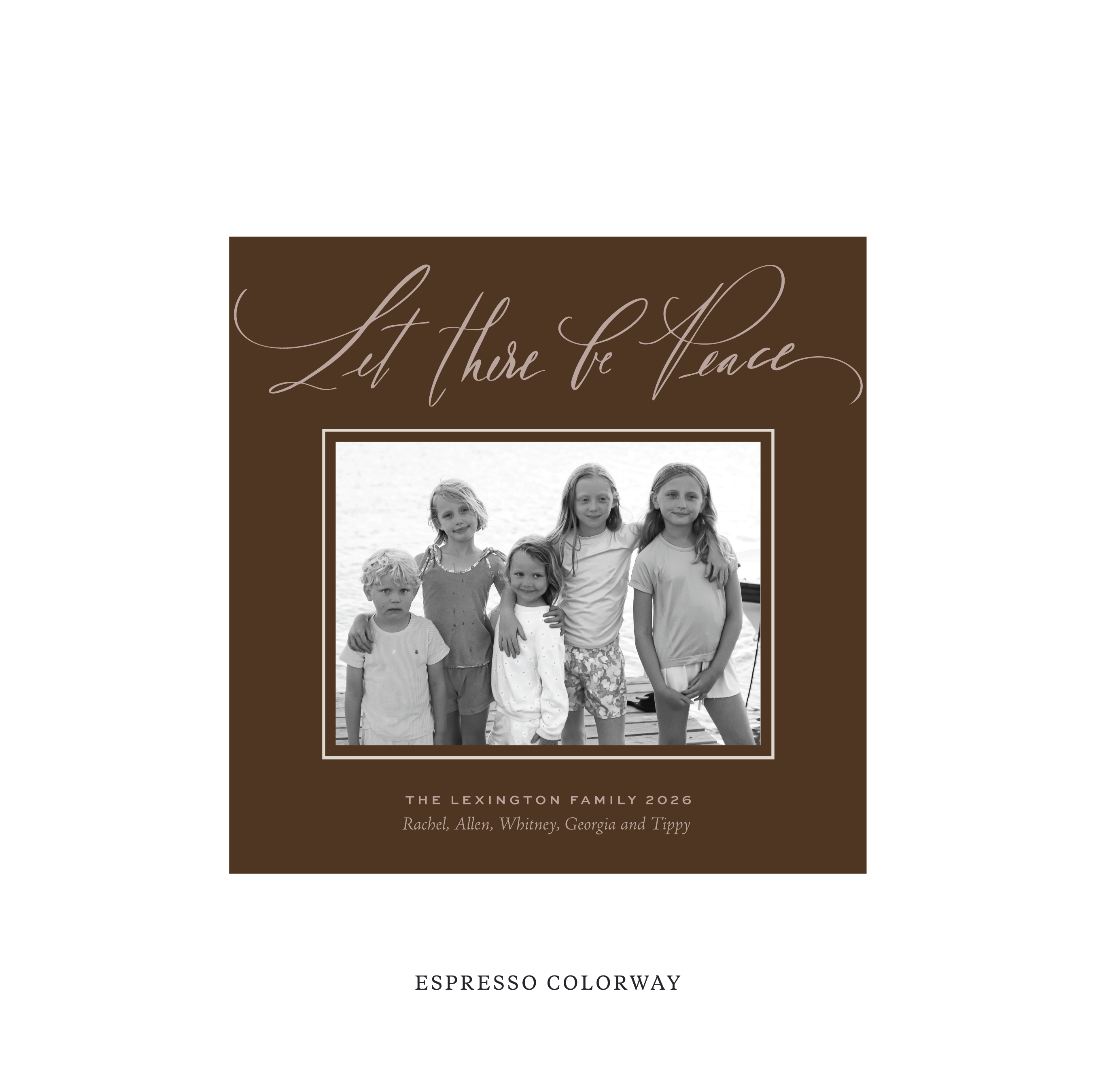 Lexington Classic Flat Print Holiday Card, Square