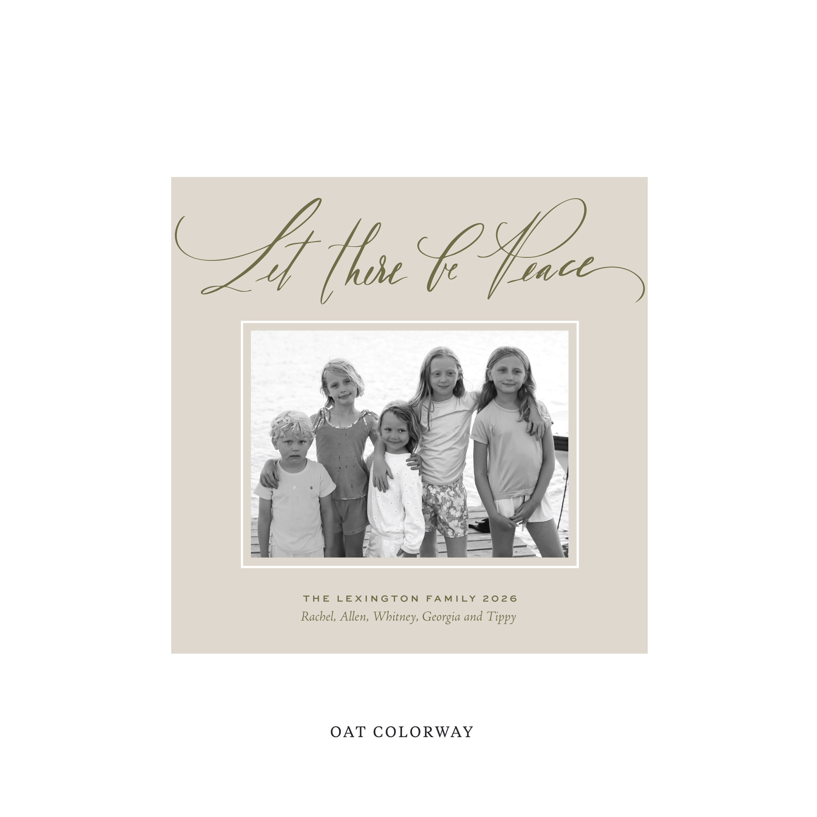 Lexington Classic Flat Print Holiday Card, Square