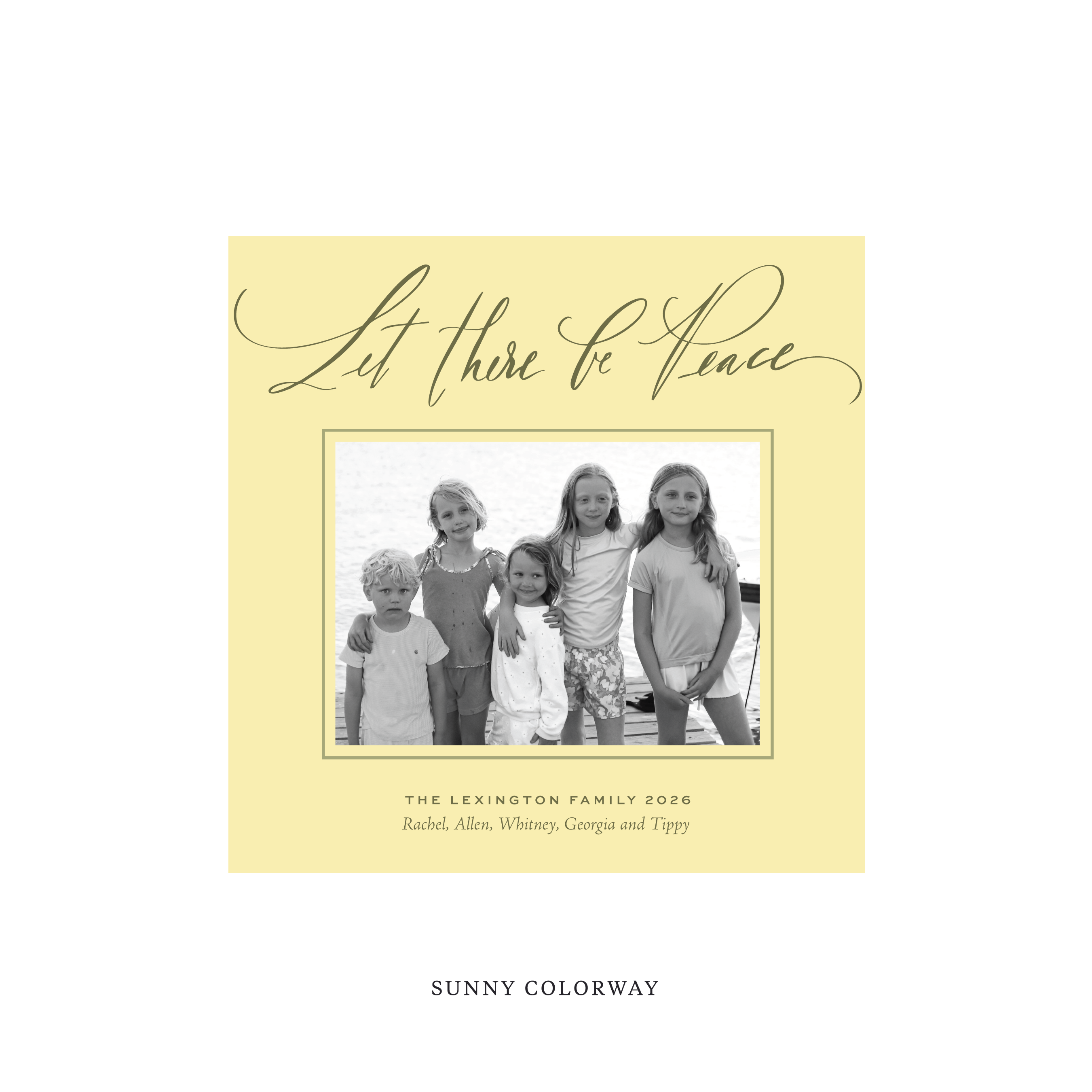Lexington Classic Flat Print Holiday Card, Square