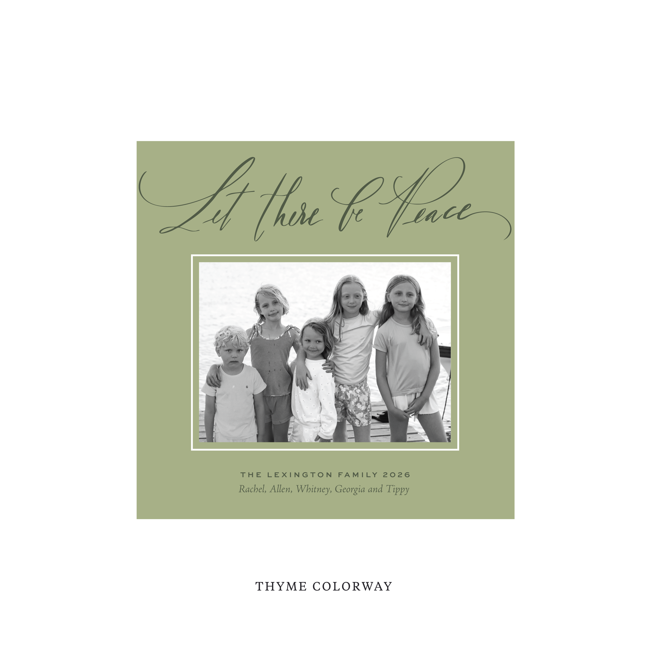 Lexington Classic Flat Print Holiday Card, Square