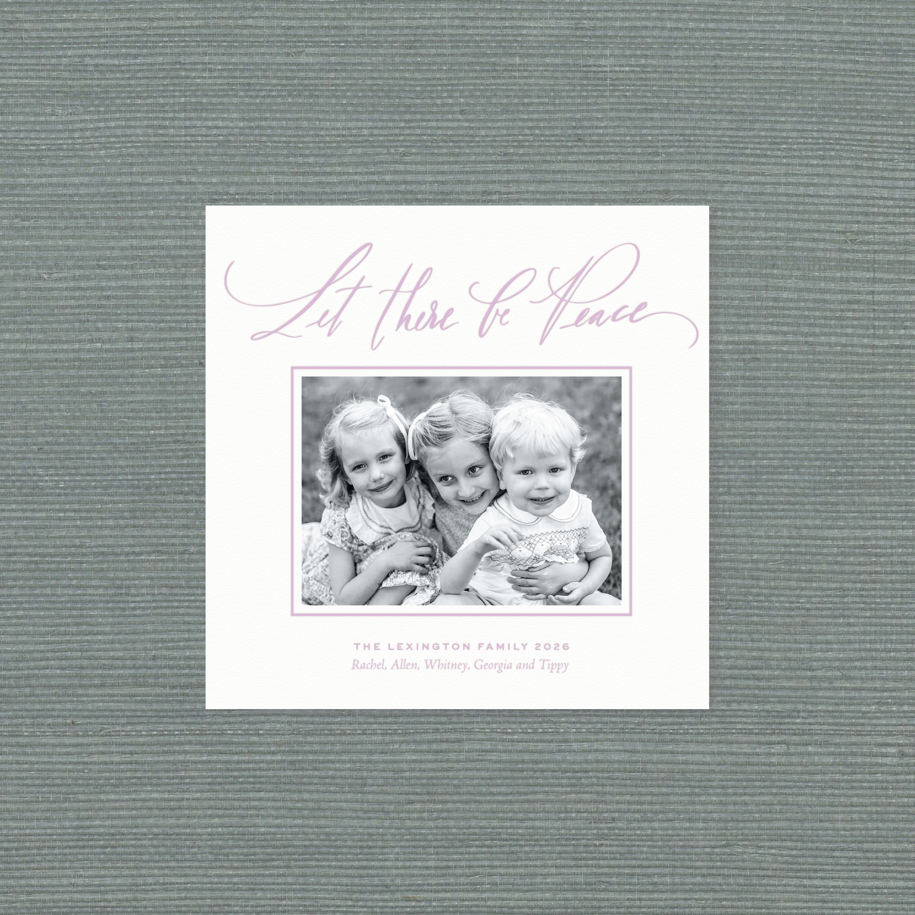 Lexington Letterpress Holiday Card, Small Square (White Paper)