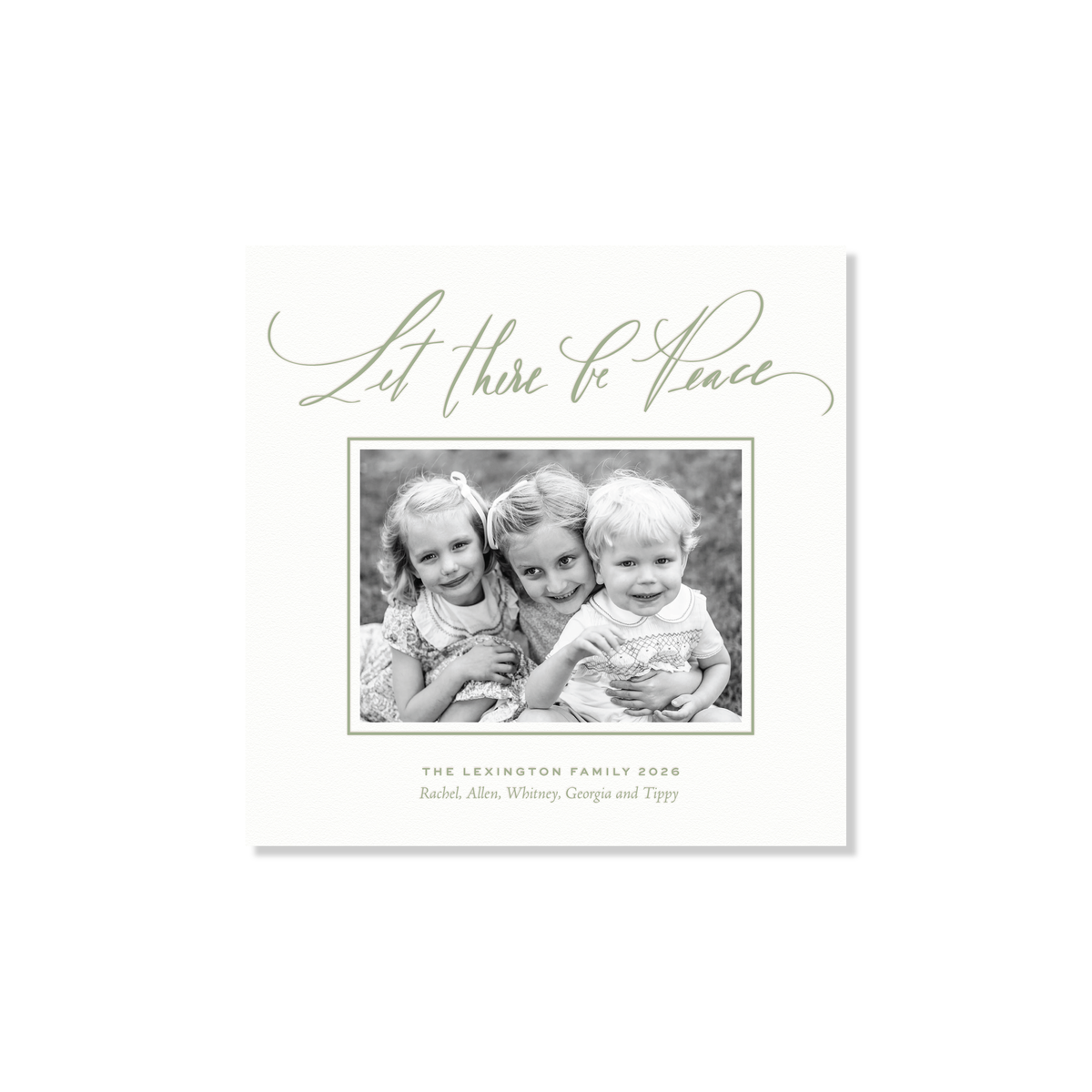Lexington Letterpress Holiday Card, Small Square (White Paper)