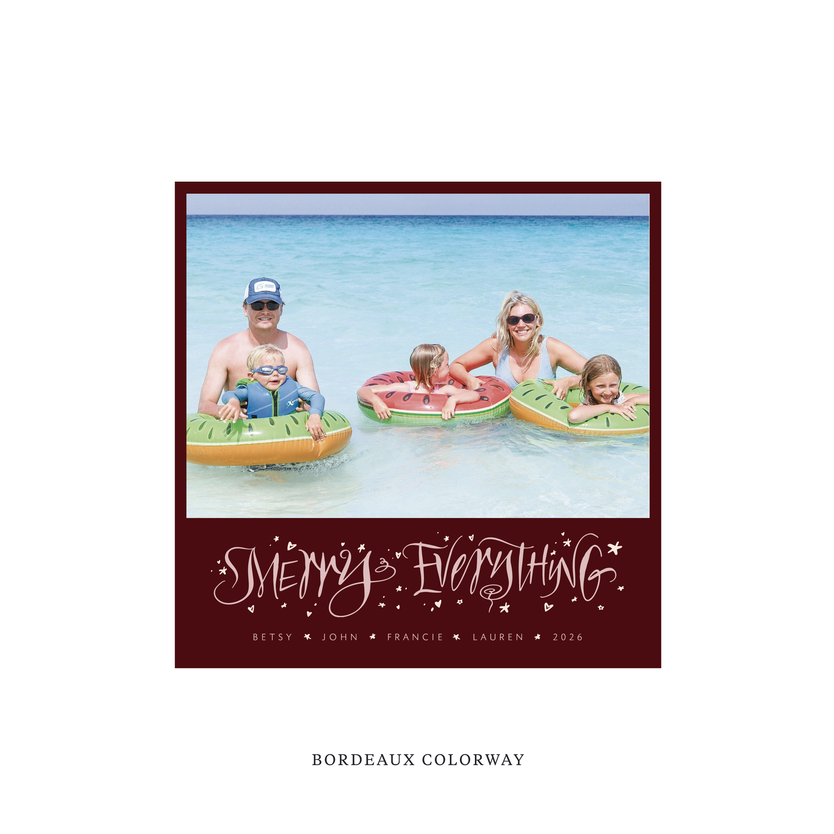 Ansley Classic Flat Print Holiday Card, Square