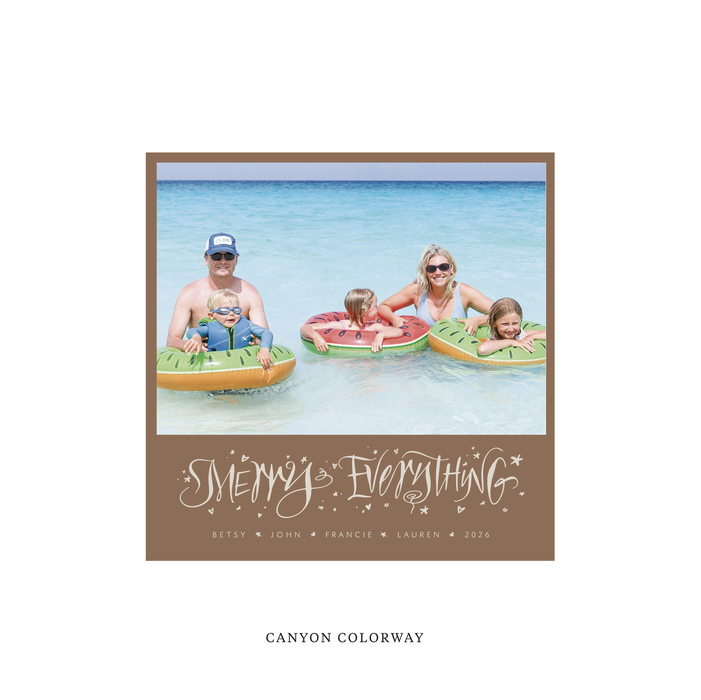 Ansley Classic Flat Print Holiday Card, Square