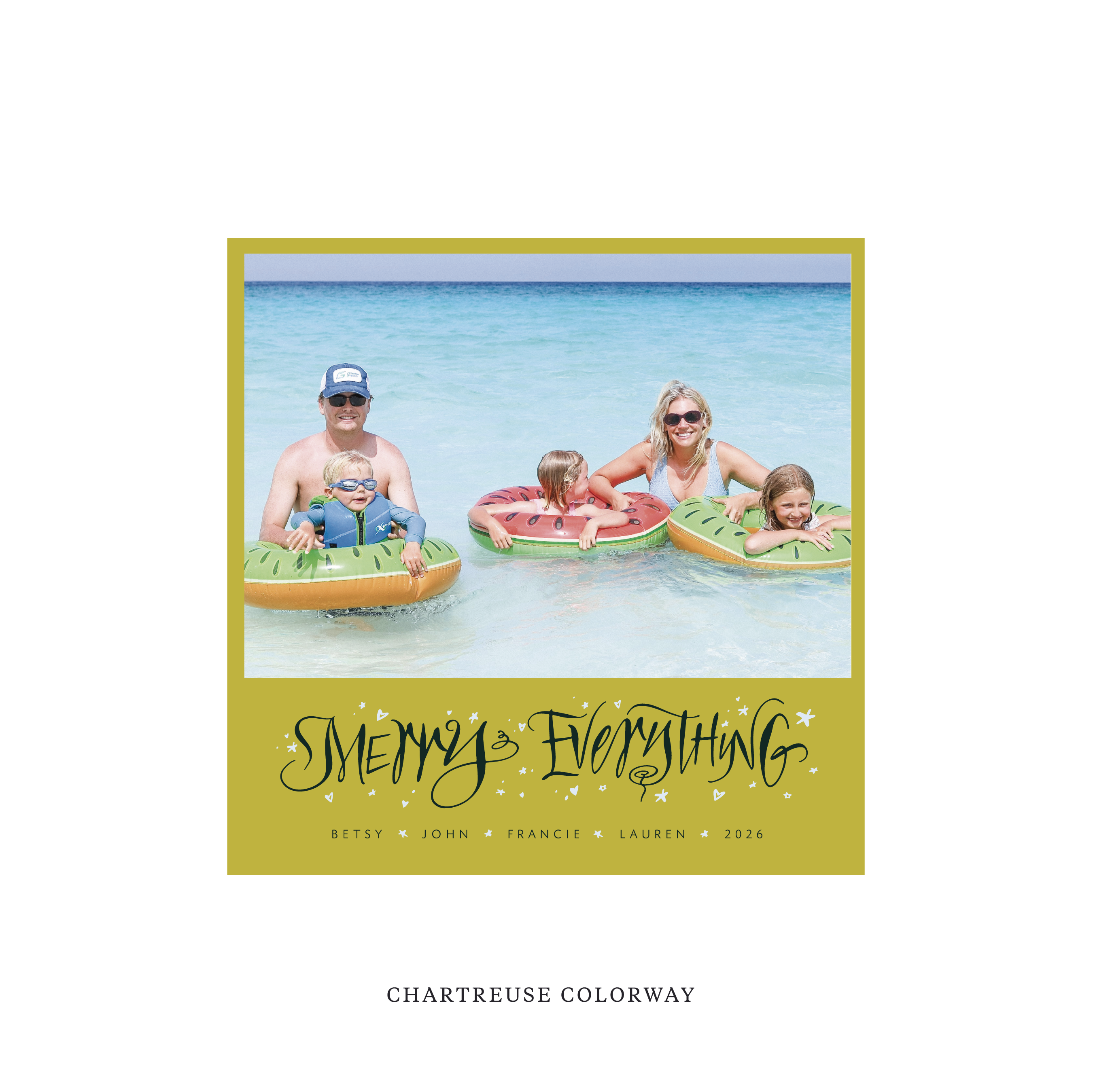 Ansley Classic Flat Print Holiday Card, Square