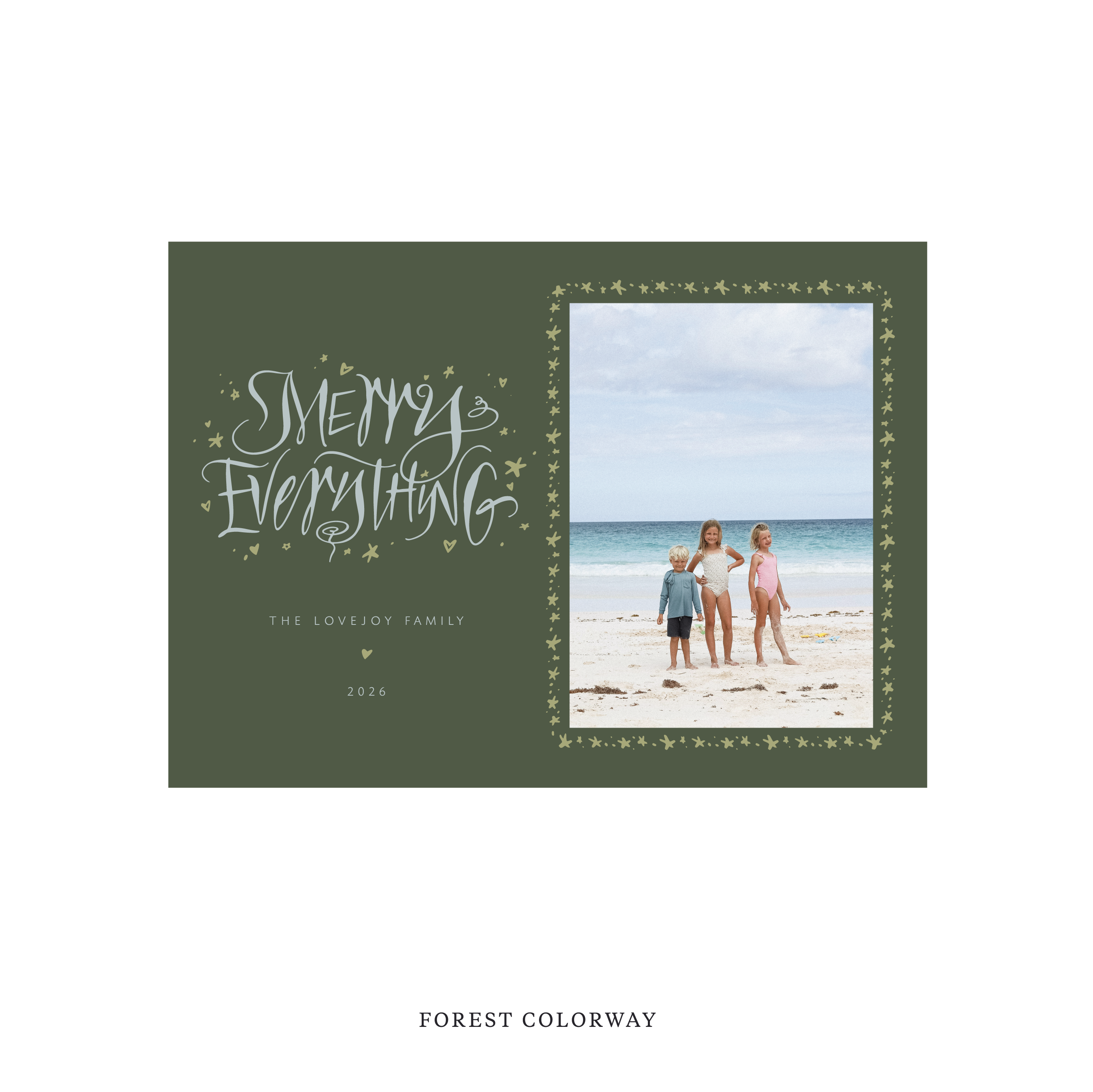 Ansley Classic Flat Print Holiday Card, Medium
