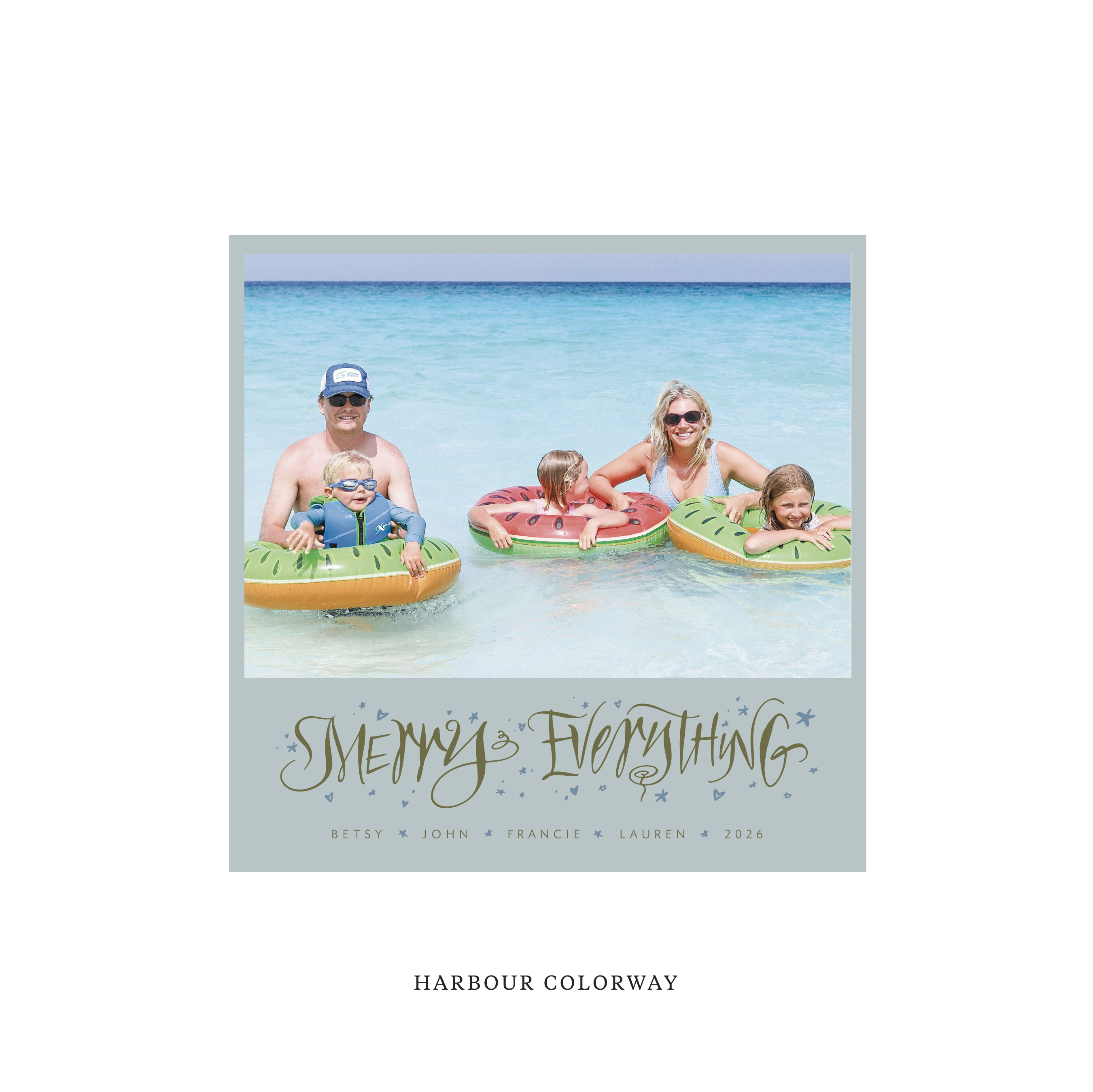 Ansley Classic Flat Print Holiday Card, Square