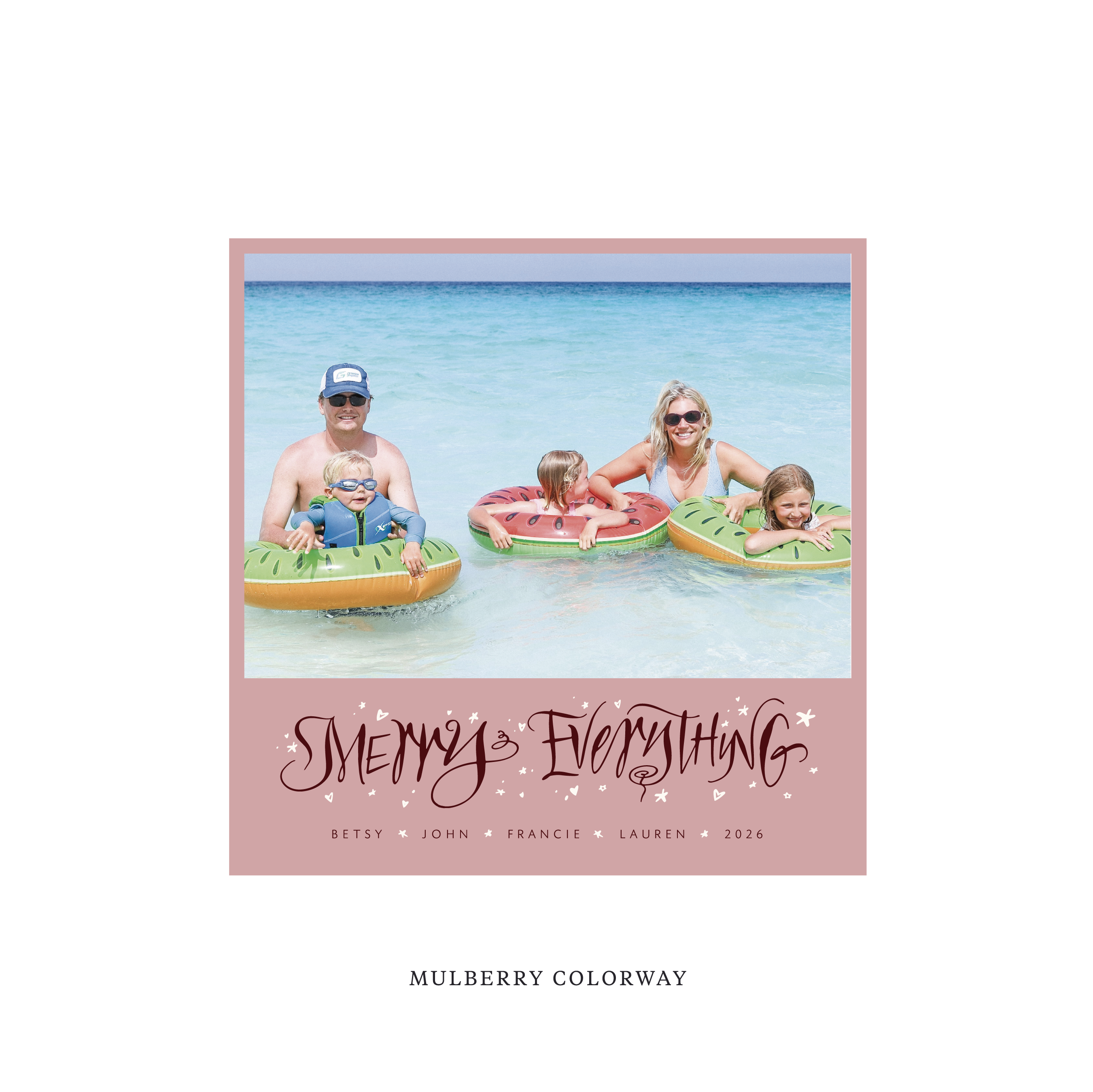 Ansley Classic Flat Print Holiday Card, Square
