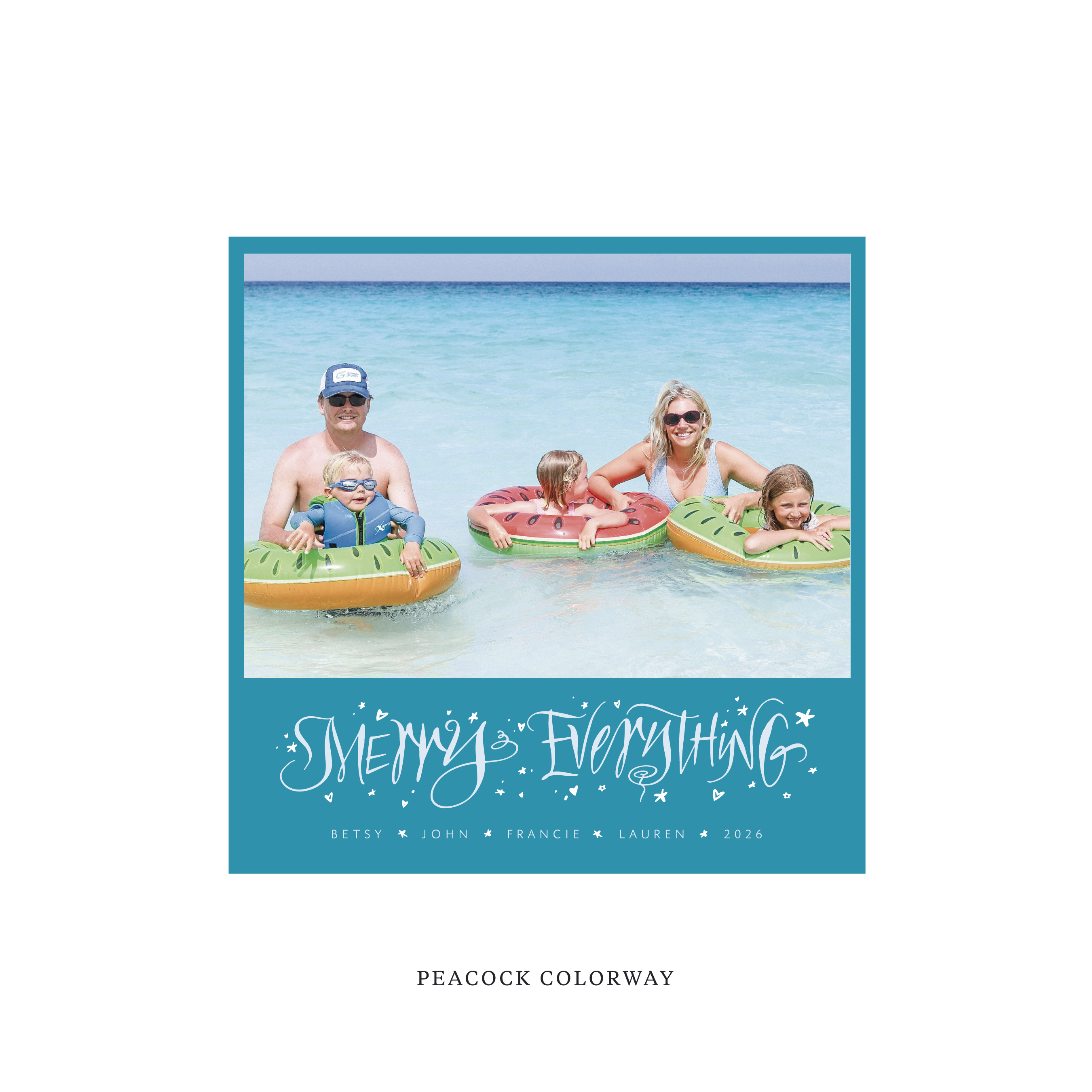 Ansley Classic Flat Print Holiday Card, Square