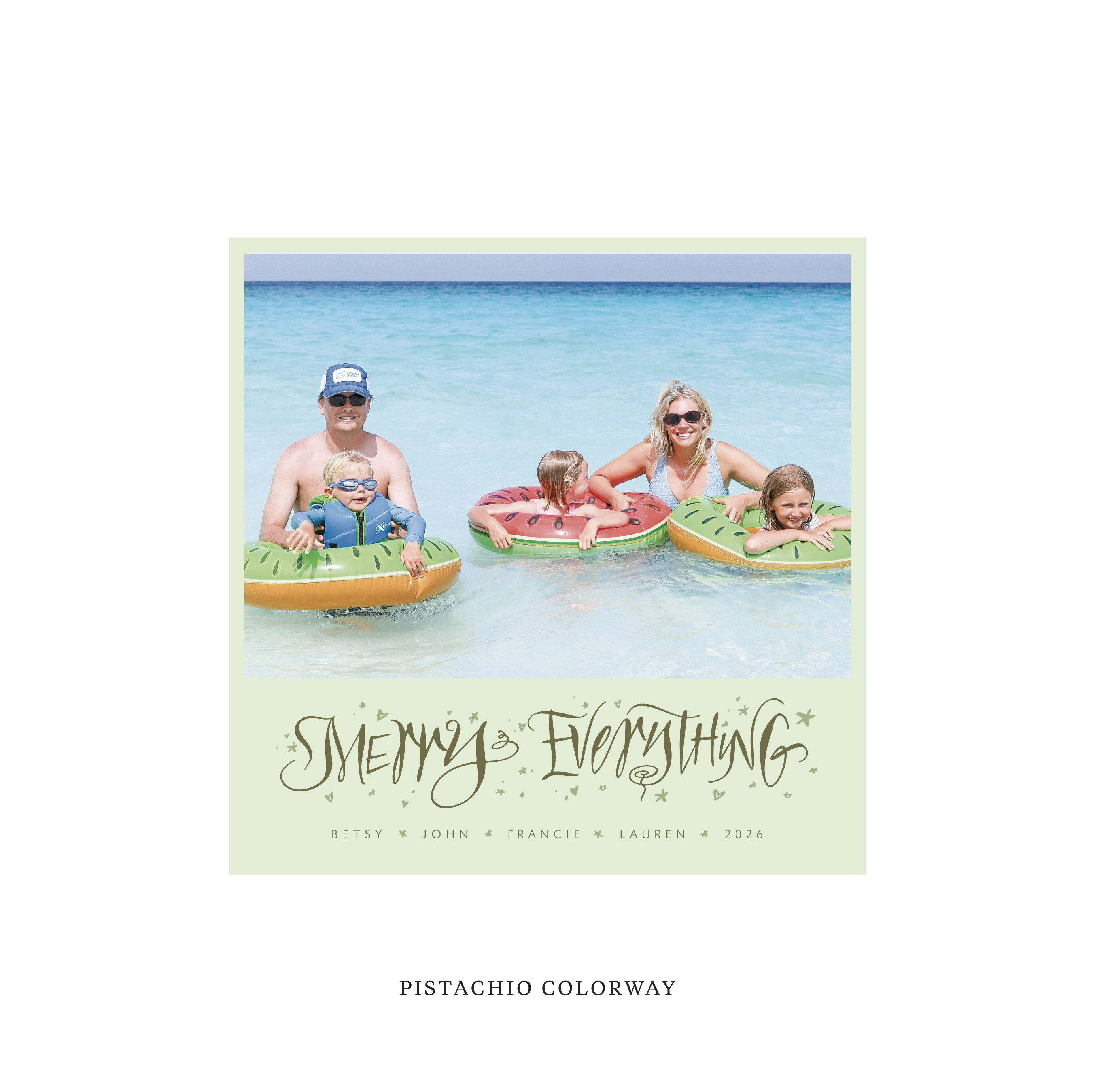 Ansley Classic Flat Print Holiday Card, Square