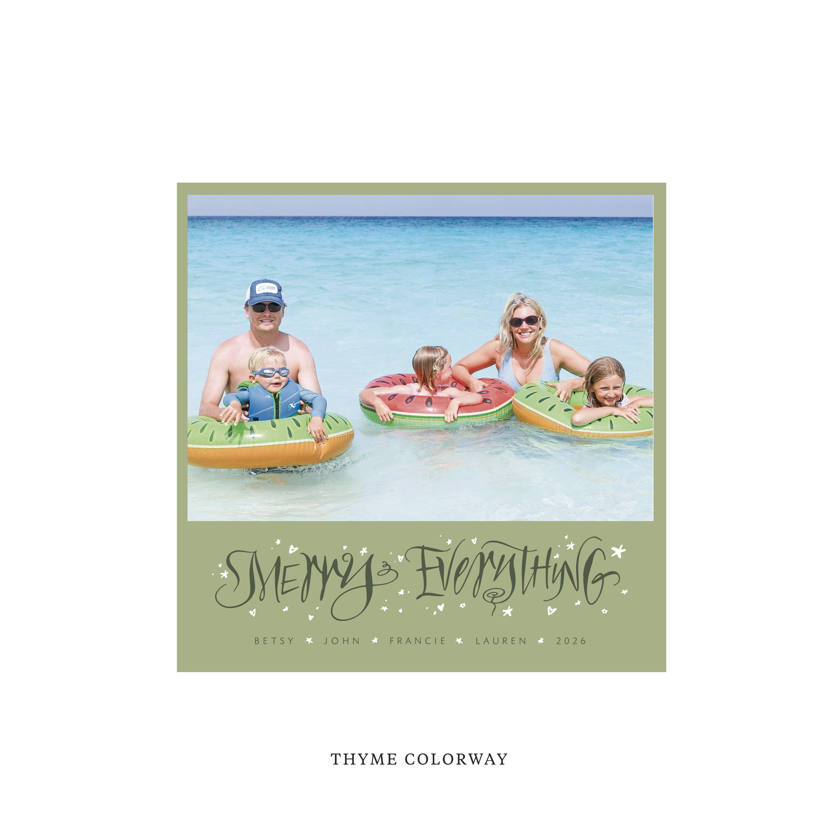 Ansley Classic Flat Print Holiday Card, Square