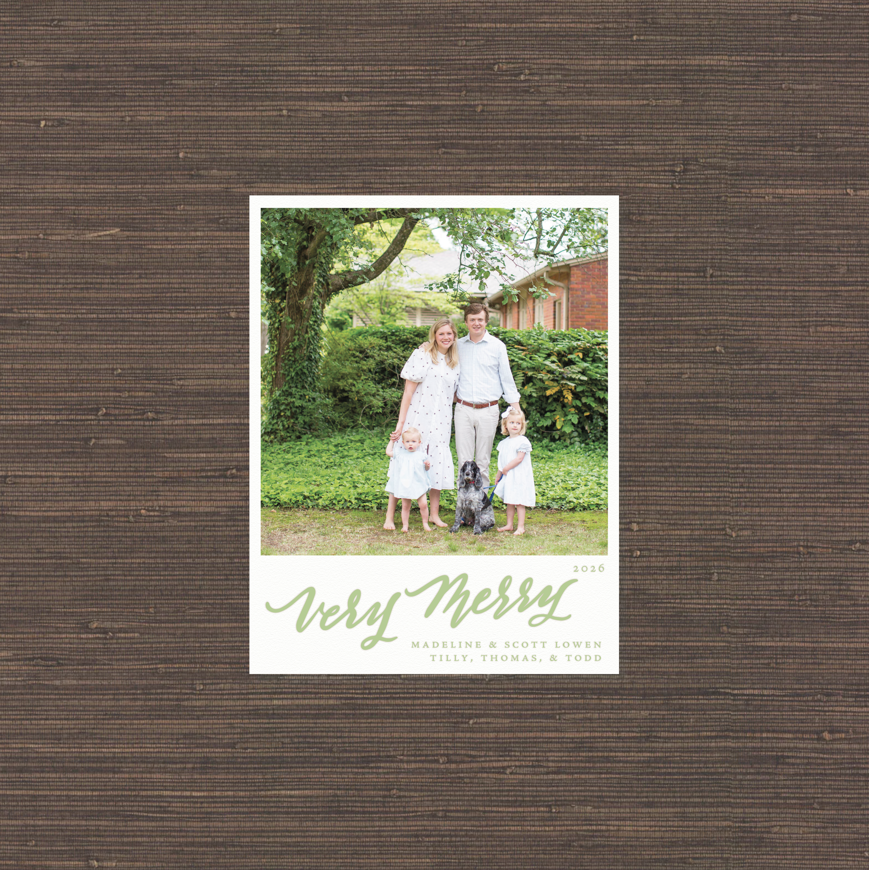 Lowen Letterpress Holiday Card, Small (White Paper)
