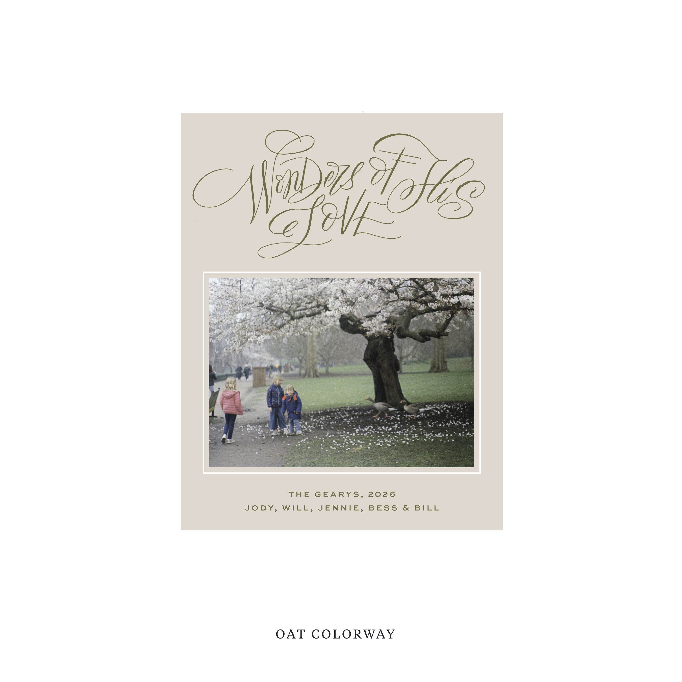 Loxley Classic Flat Print Holiday Card, Small