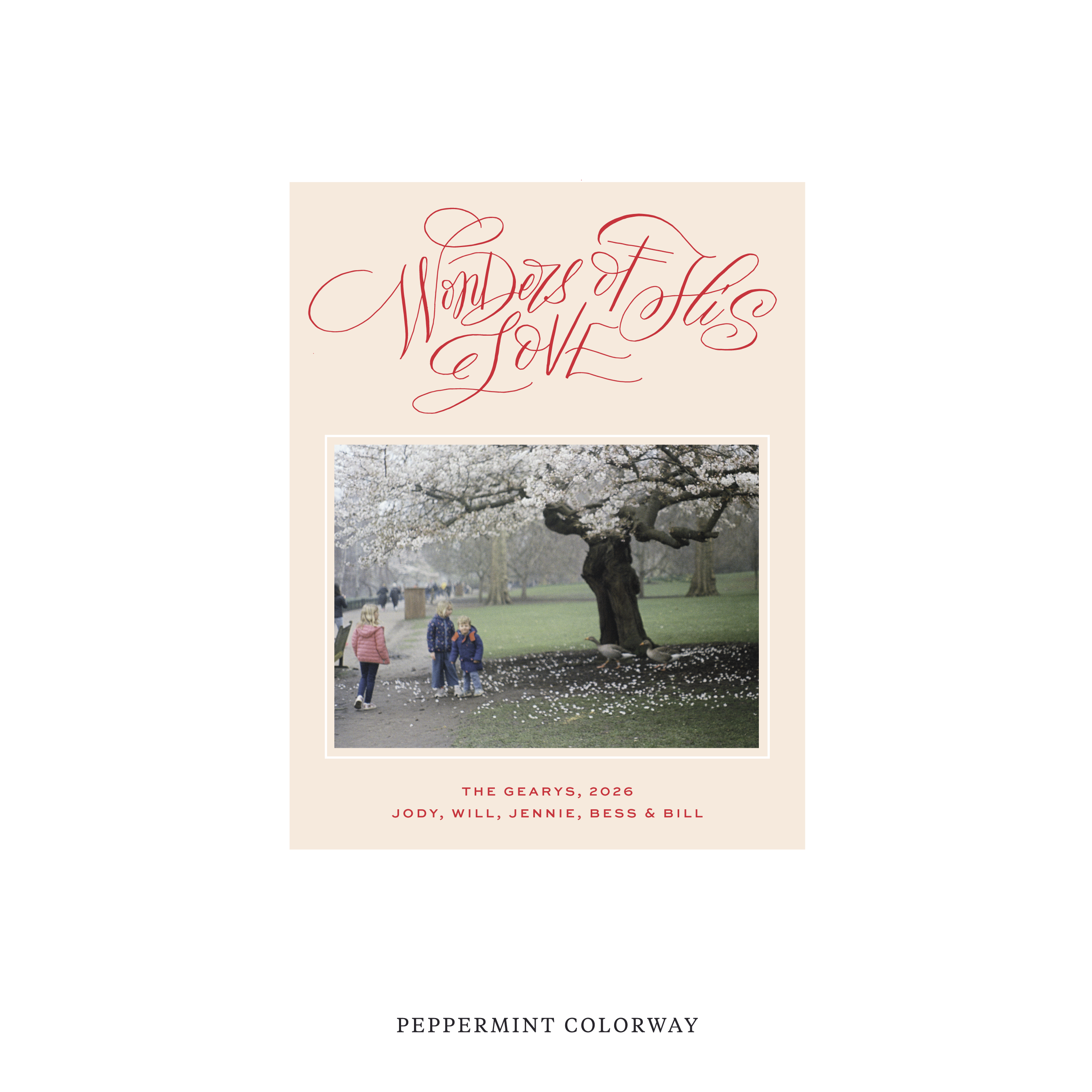 Loxley Classic Flat Print Holiday Card, Small