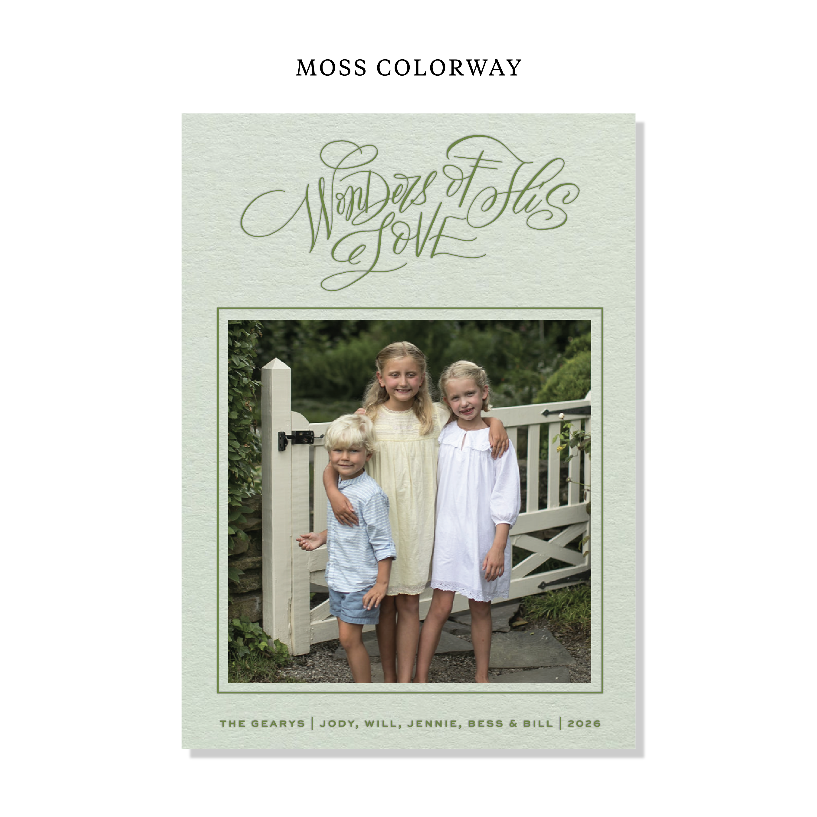 Loxley Letterpress Holiday Card, Large (Colored Paper)