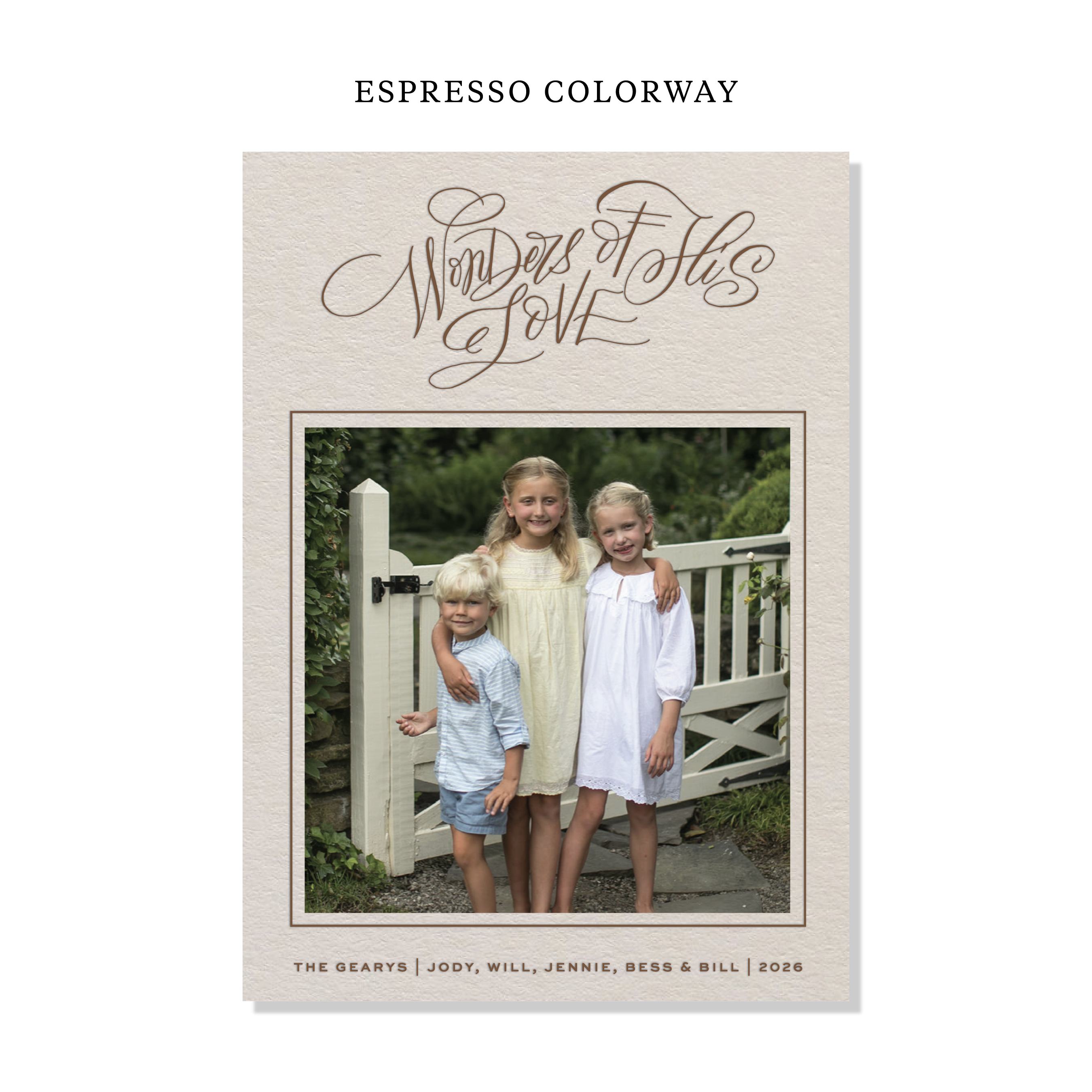 Loxley Letterpress Holiday Card, Large (Colored Paper)