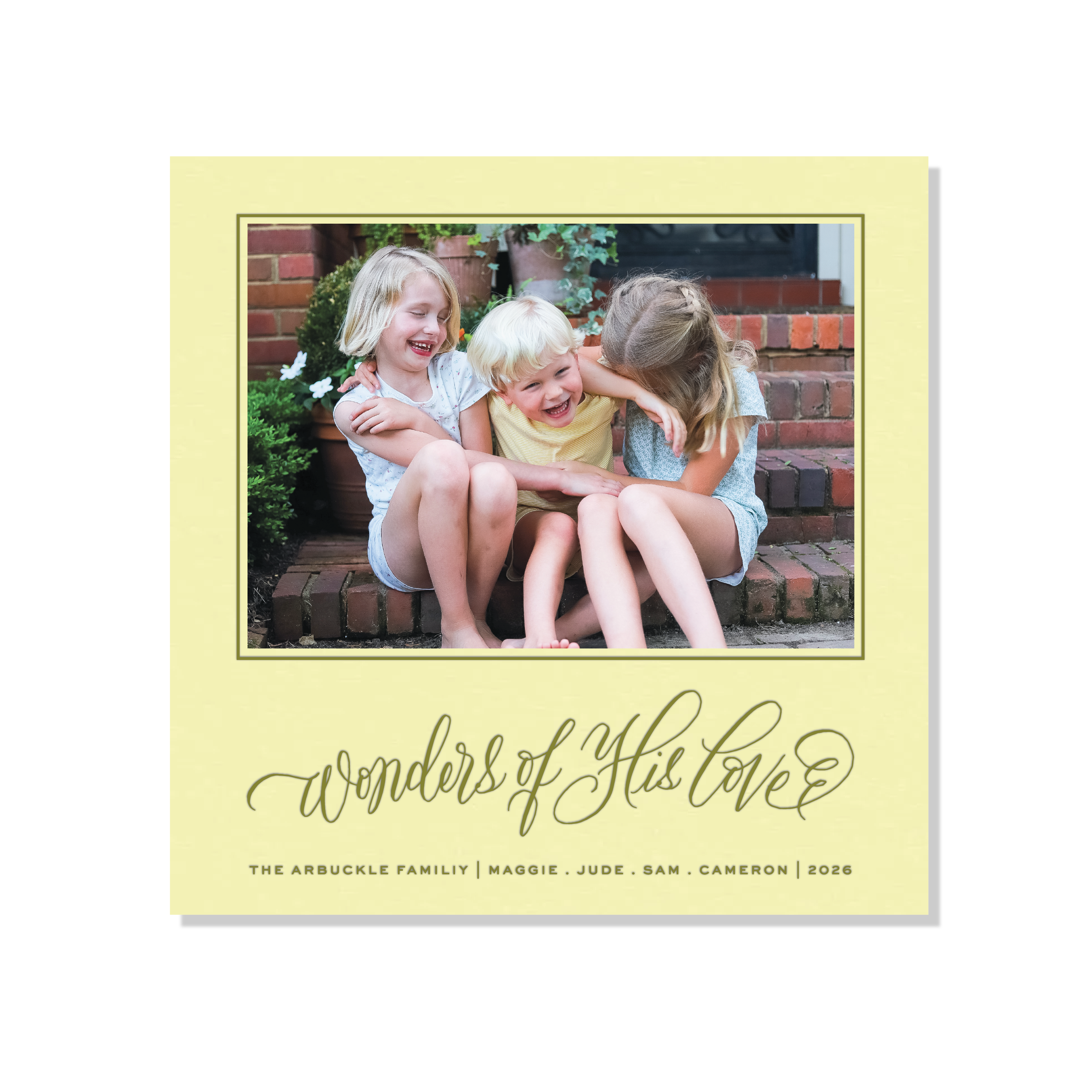 Loxley Letterpress Holiday Card, Large Square (Colored Paper)
