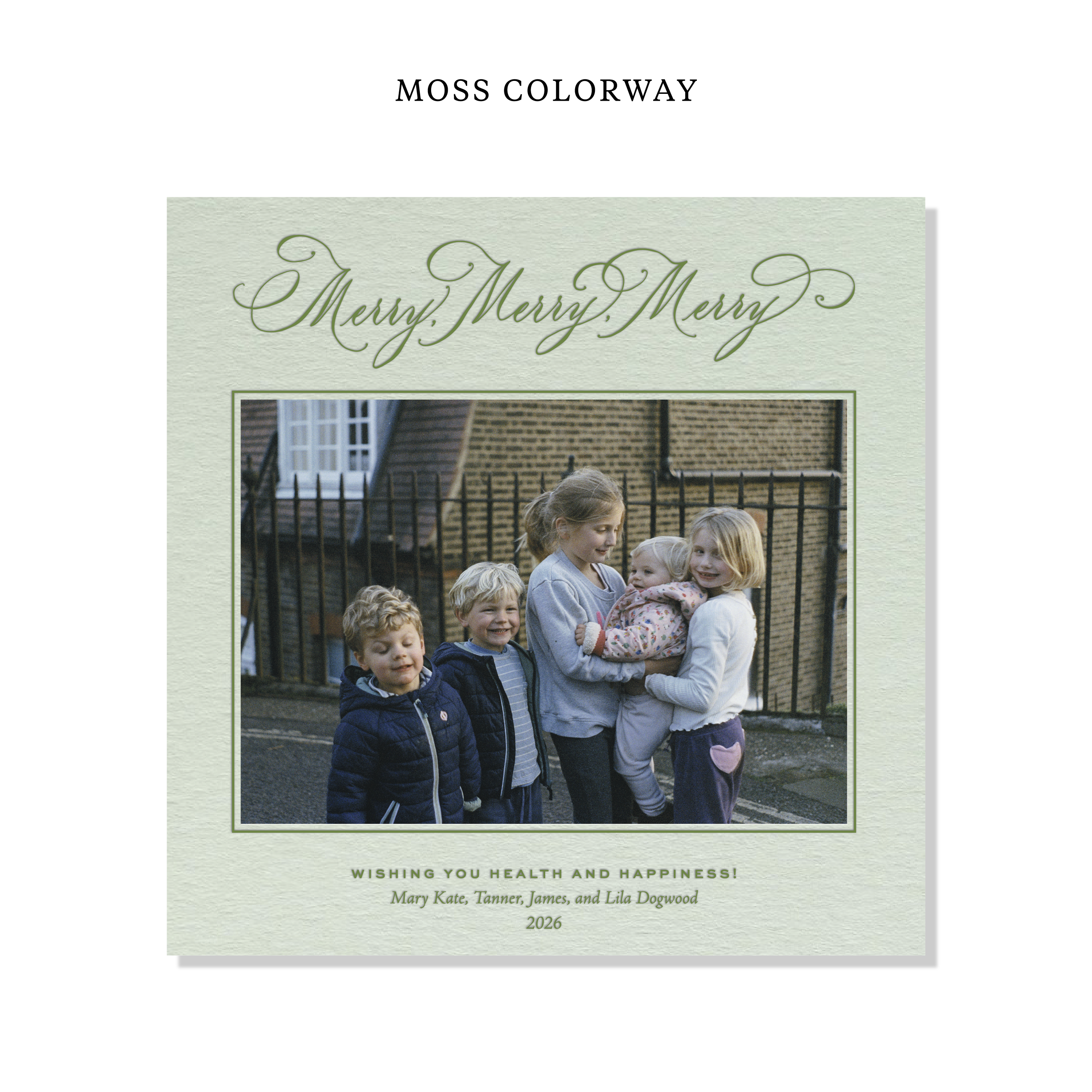 Ludlow Letterpress Holiday Card, Large Square (Colored Paper)