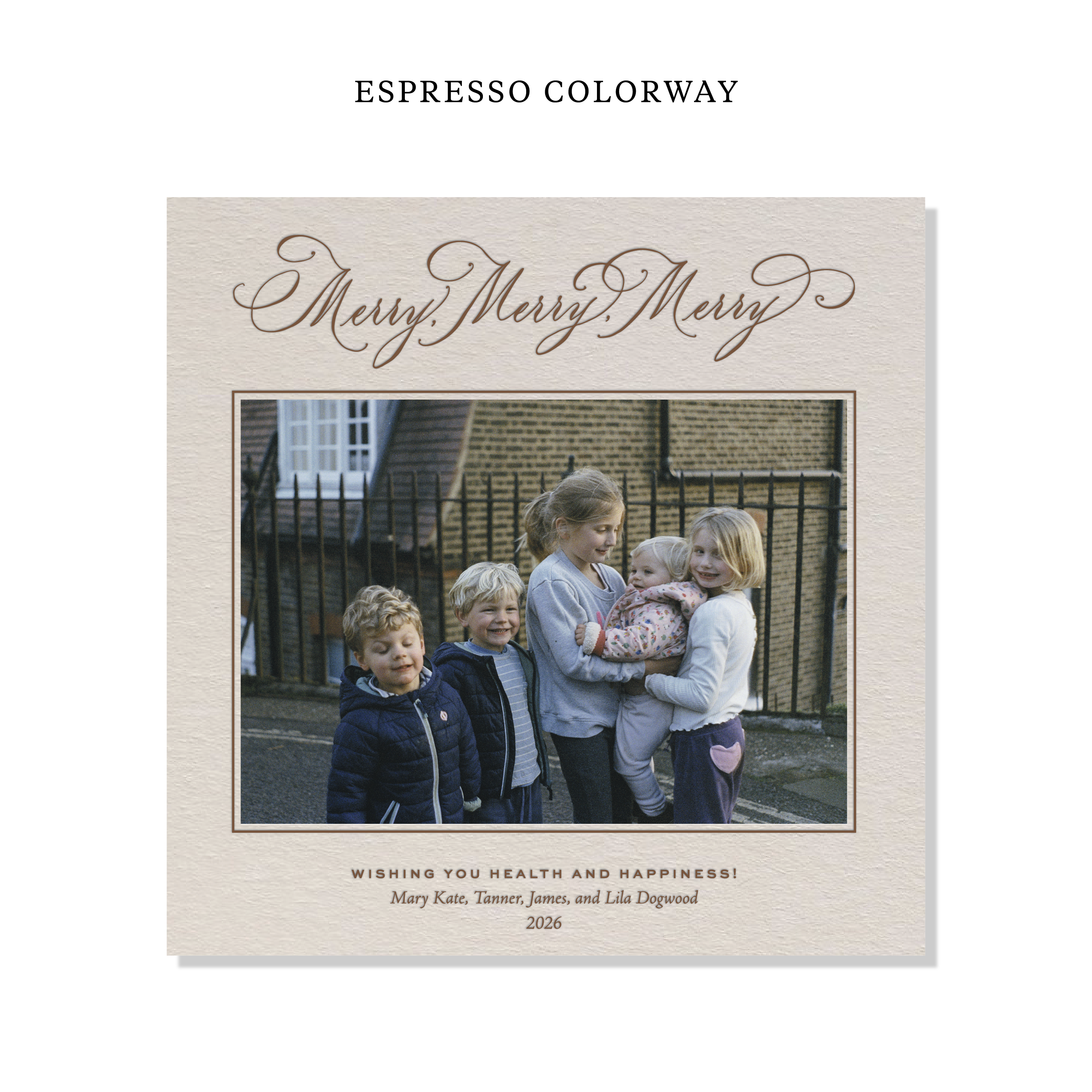 Ludlow Letterpress Holiday Card, Large Square (Colored Paper)