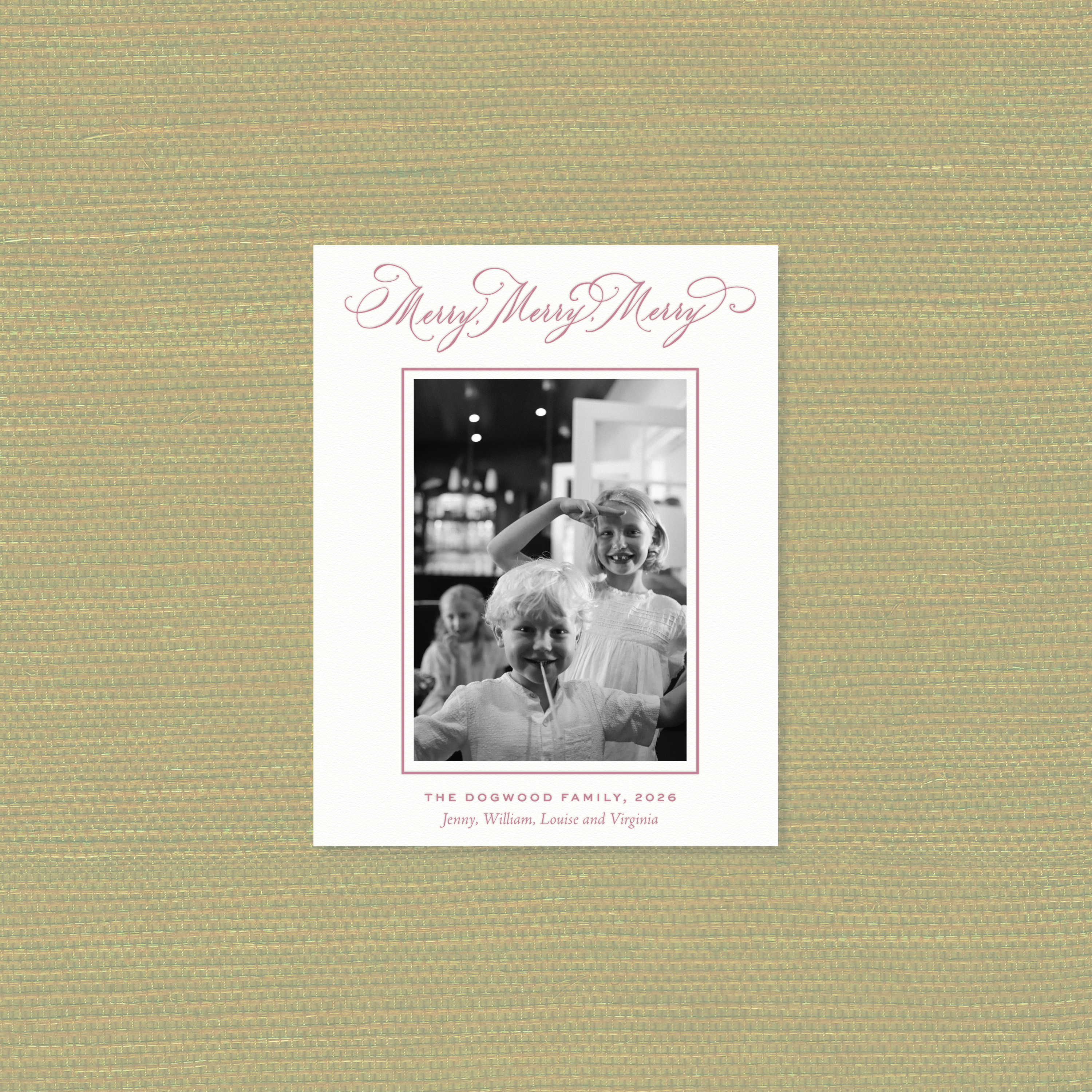 Ludlow Letterpress Holiday Card, Small (White Paper)