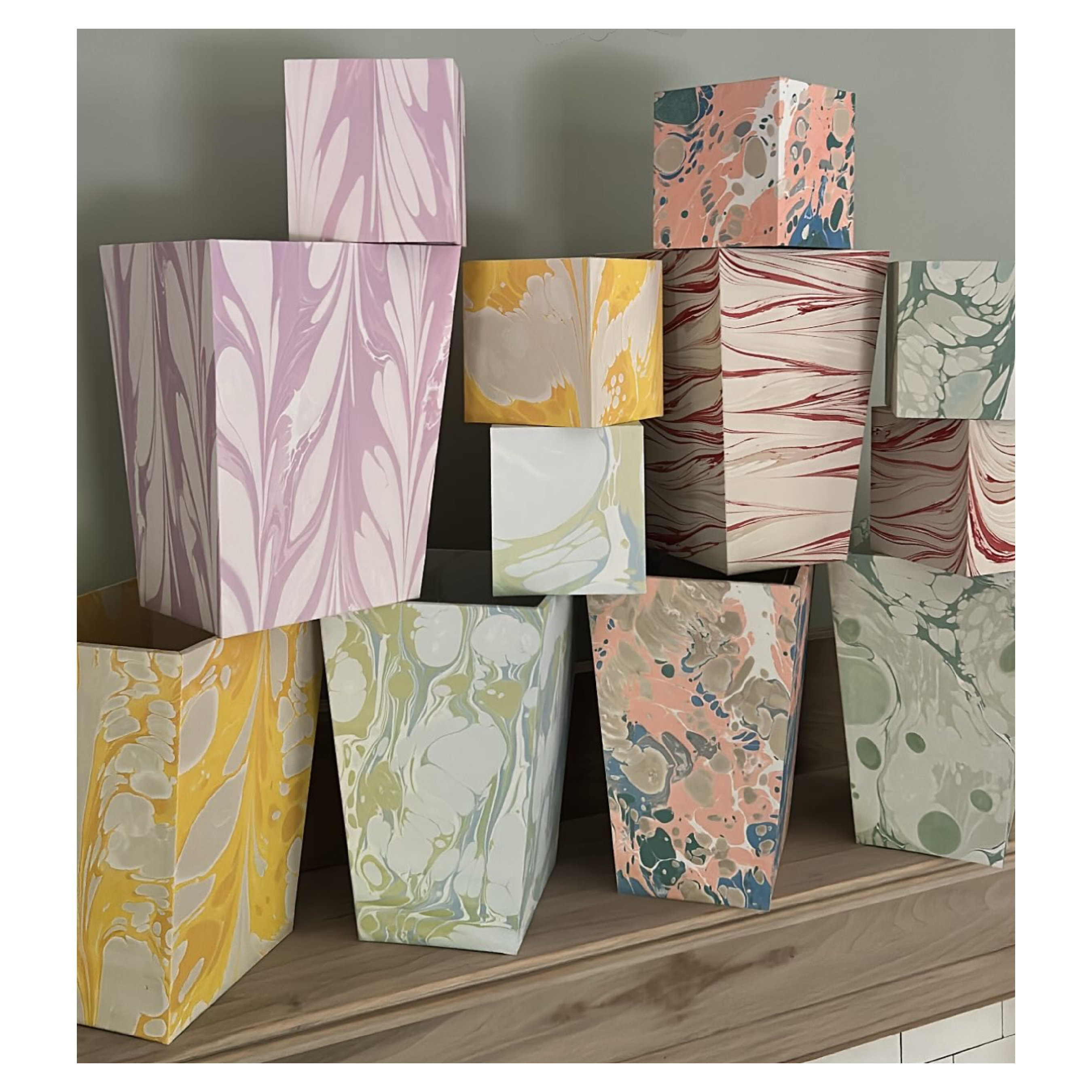 Marbled Paper Tissue Box Holder